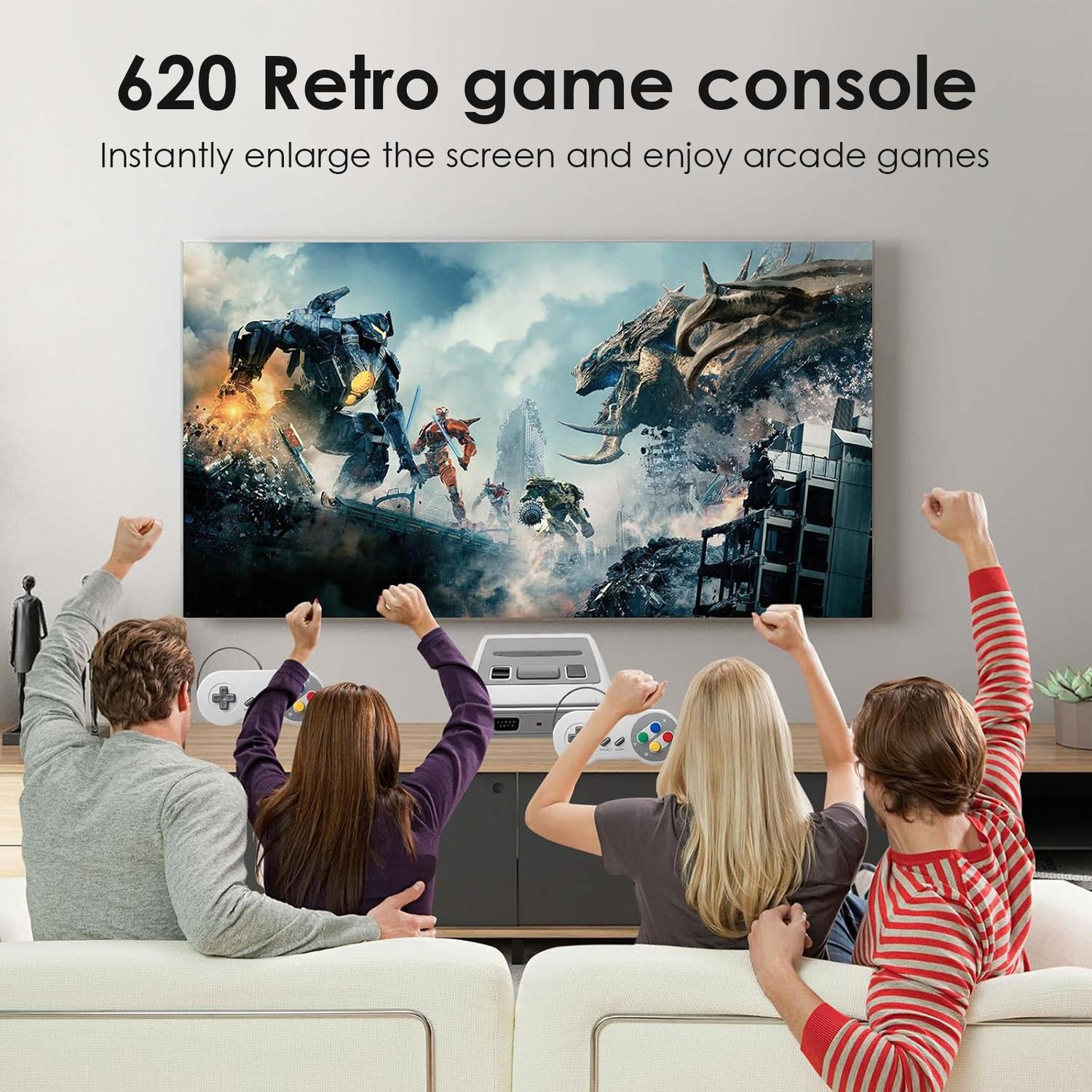 Console de jeu miniature de 620 jeux intégrée 8&nbsp;bits Lecteur de jeu portatif classique Sortie AV Console de jeu vidéo avec manette de jeu