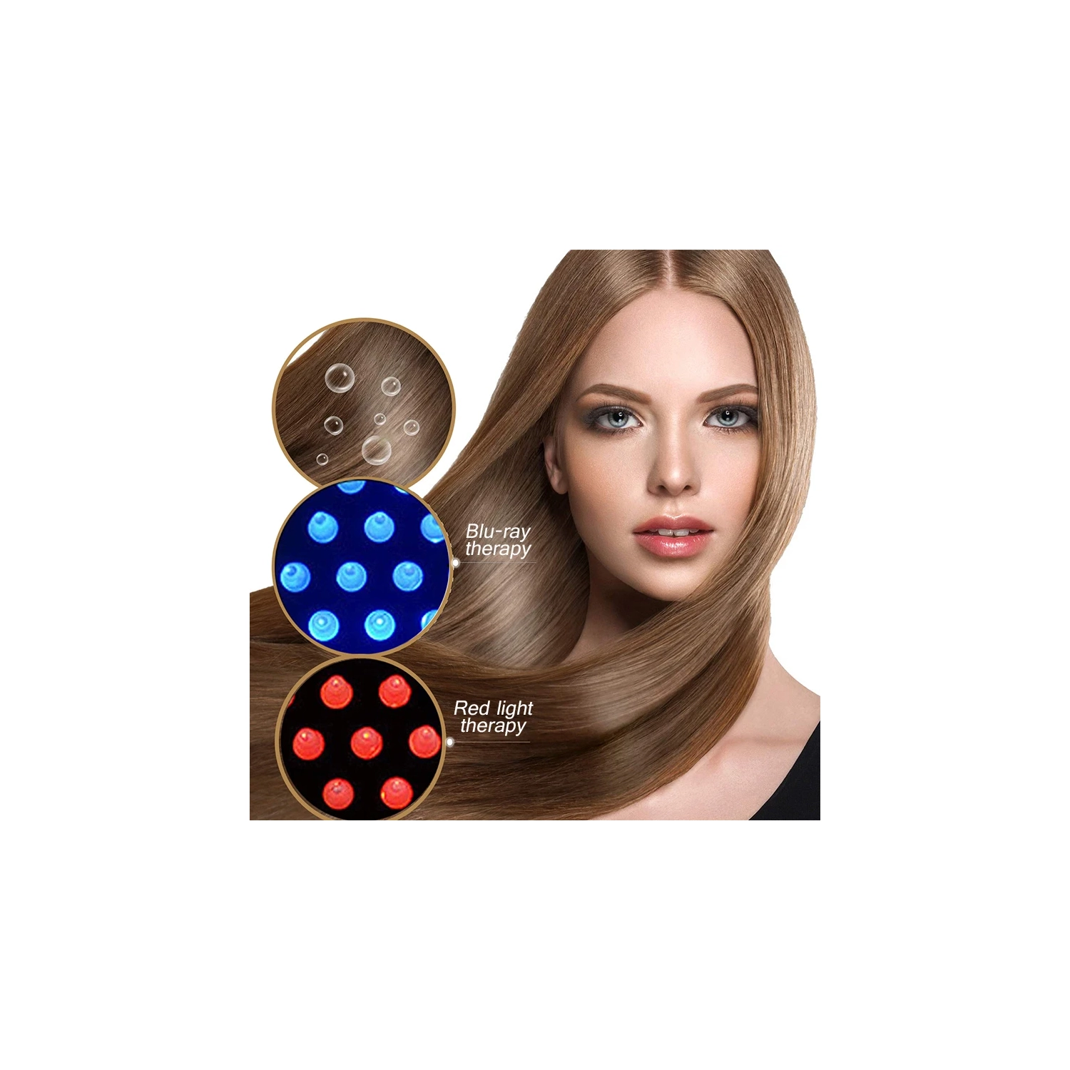 Peigne de croissance électrique Laser Infrared Hair Care Style Anti-Hair Loss Red Blue Light Relaxation Treatment Tête Massager Brosse à cheveux