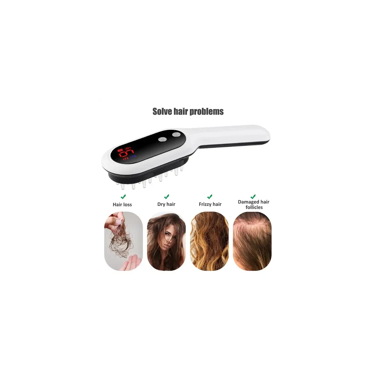 Peigne de croissance électrique Laser Infrared Hair Care Style Anti-Hair Loss Red Blue Light Relaxation Treatment Tête Massager Brosse à cheveux
