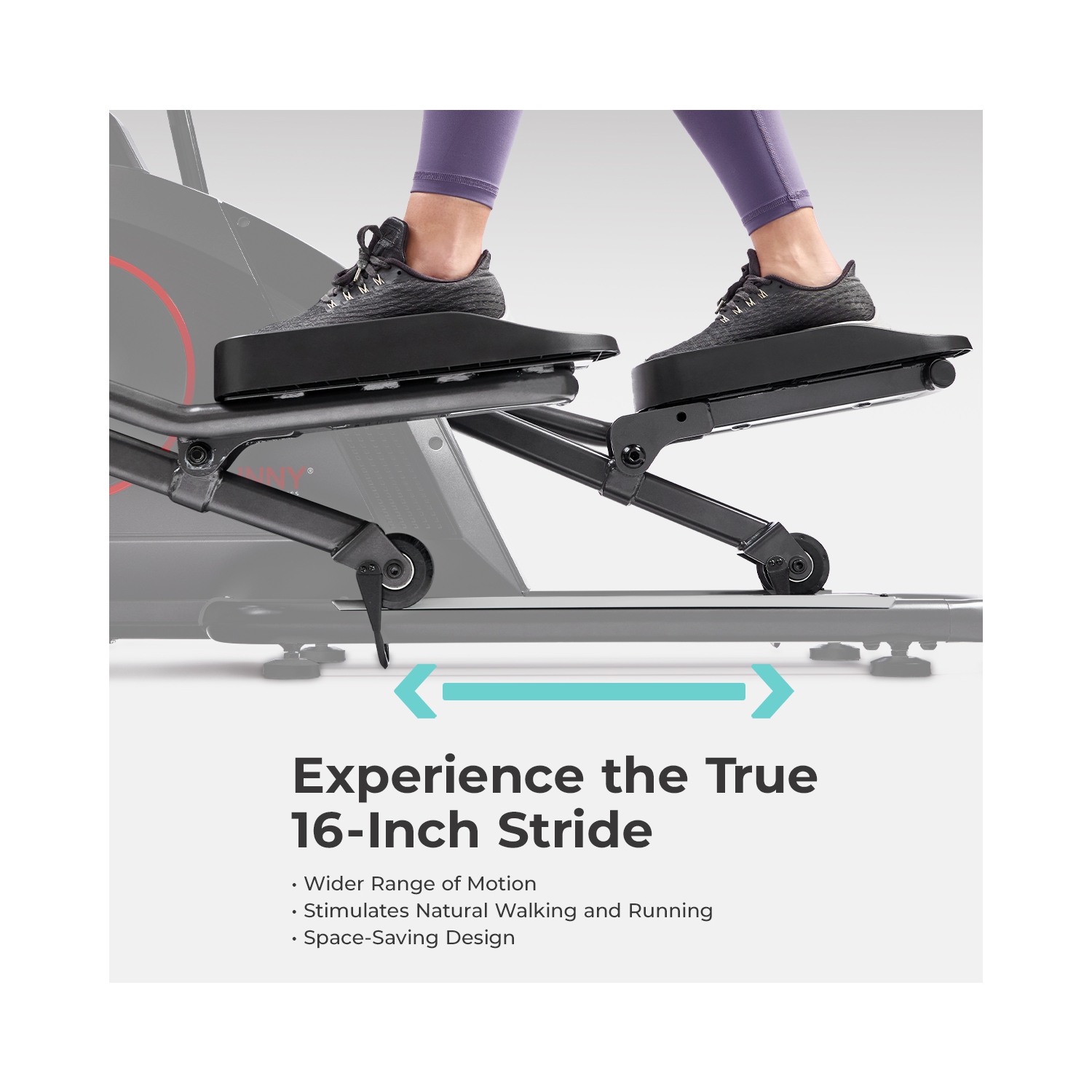 Exerciseur elliptique magnétique intelligent Pro de Sunny Health & Fitness avec bande de 16&nbsp;po - SF-E323038