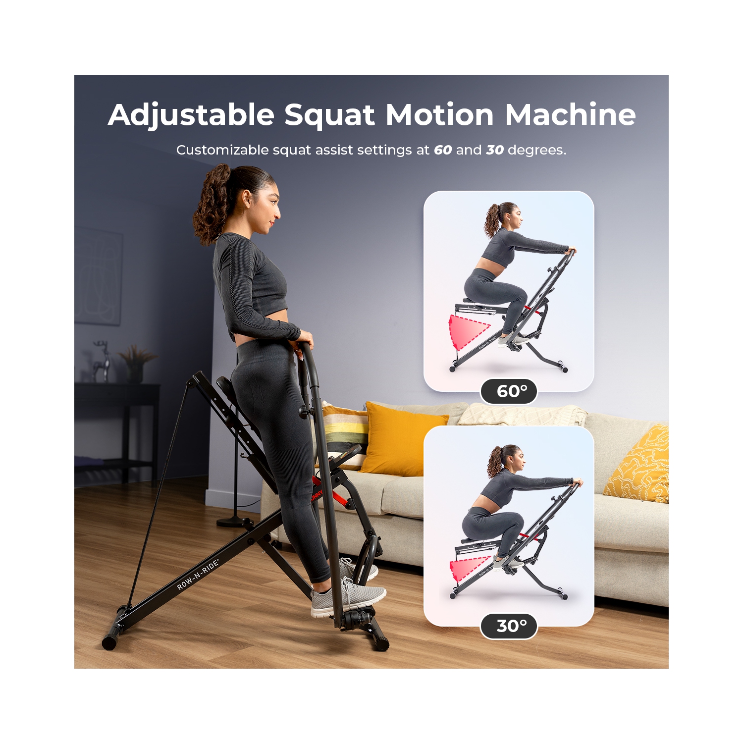 Entraîneur multifonction intelligent Row-N-Ride tout le corps ajustable de Sunny Health & Fitness – SF-A022070