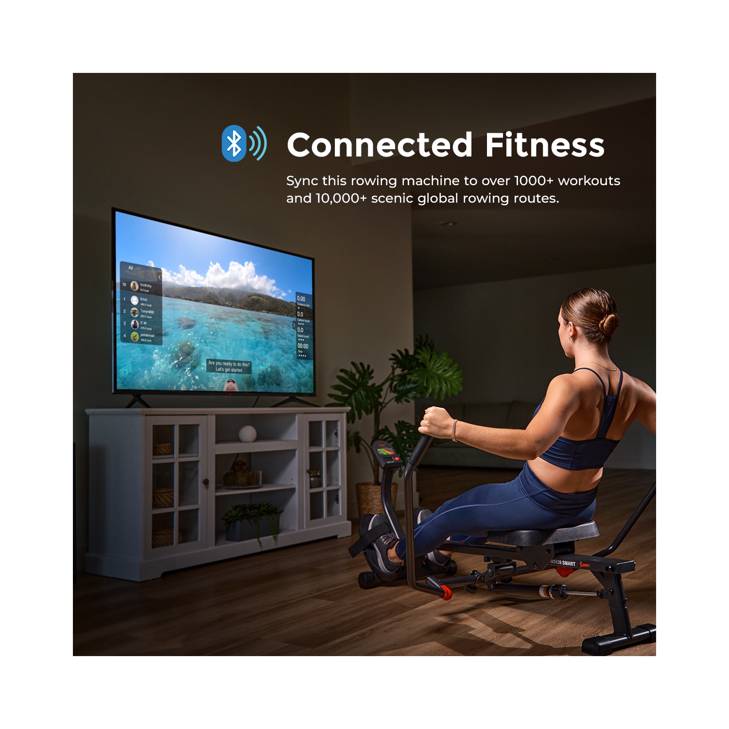 Rameur compact articulé SMART de Sunny Health & Fitness - SF-RW5639SMART