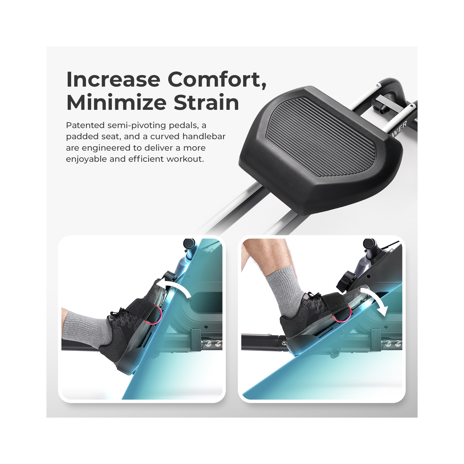 Rameur magnétique intelligent avec rail double coulissant de Sunny Health & Fitness - SF-RW523021