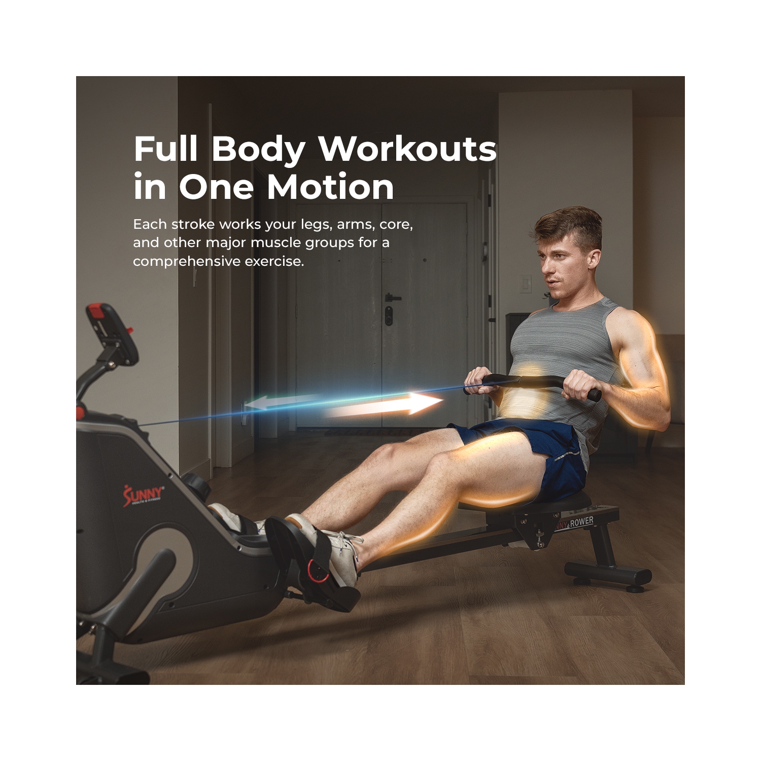 Rameur magnétique intelligent Corezy de Sunny Health & Fitness - SF-RW523043