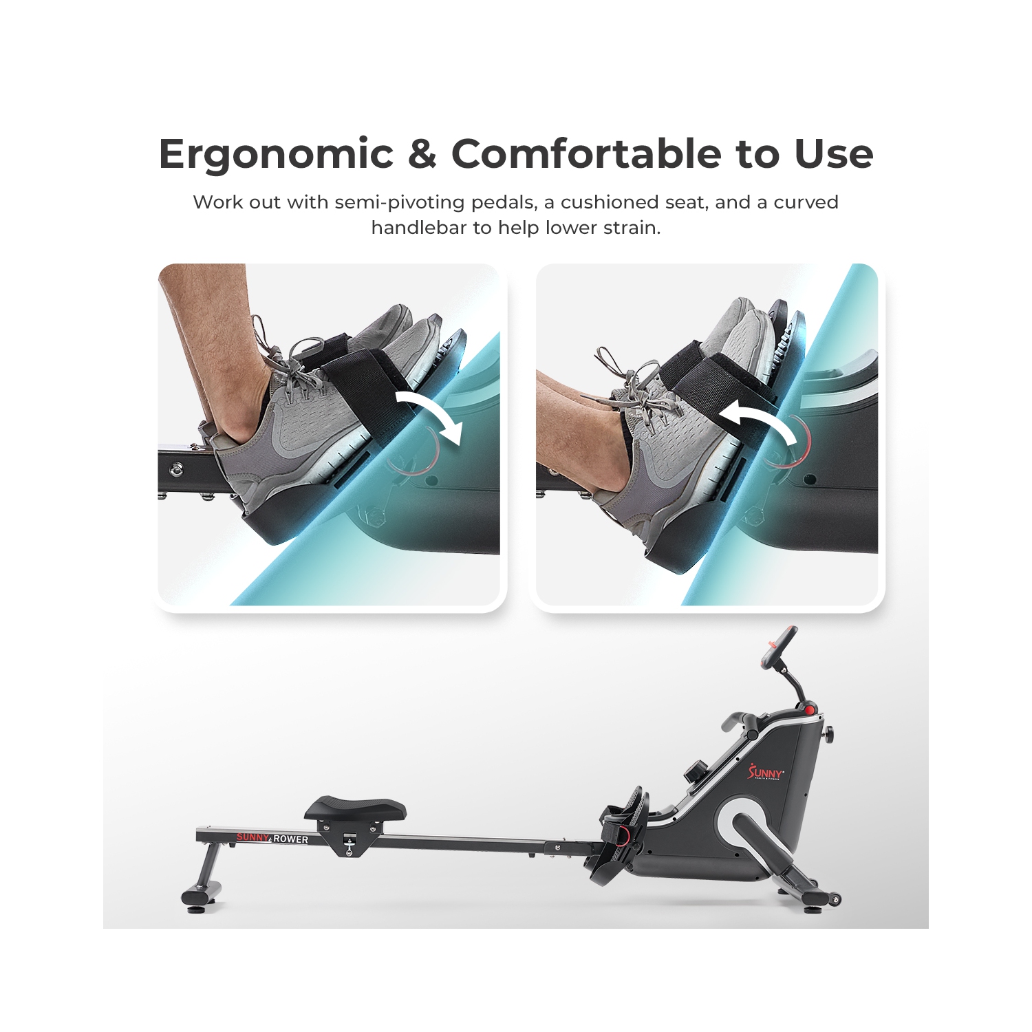 Rameur magnétique intelligent Corezy de Sunny Health & Fitness - SF-RW523043