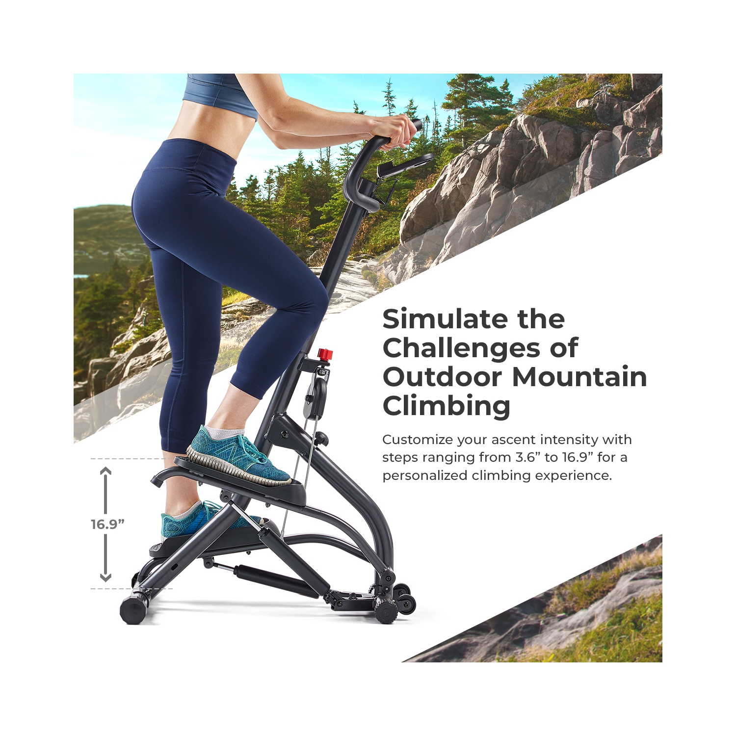 Simulateur d'escalier d'escalade de Sunny Health & Fitness avec guidon – SF-S021001