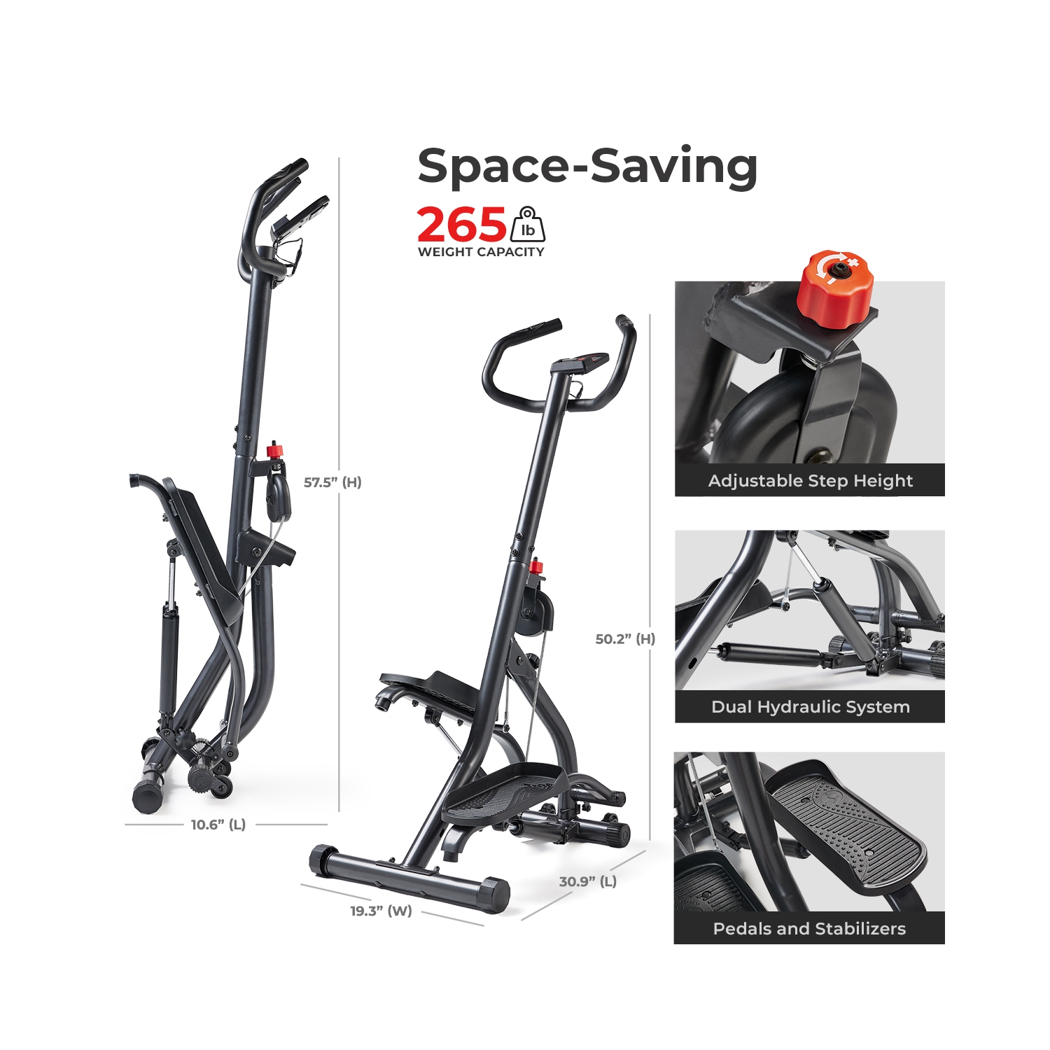 Simulateur d'escalier d'escalade de Sunny Health & Fitness avec guidon – SF-S021001