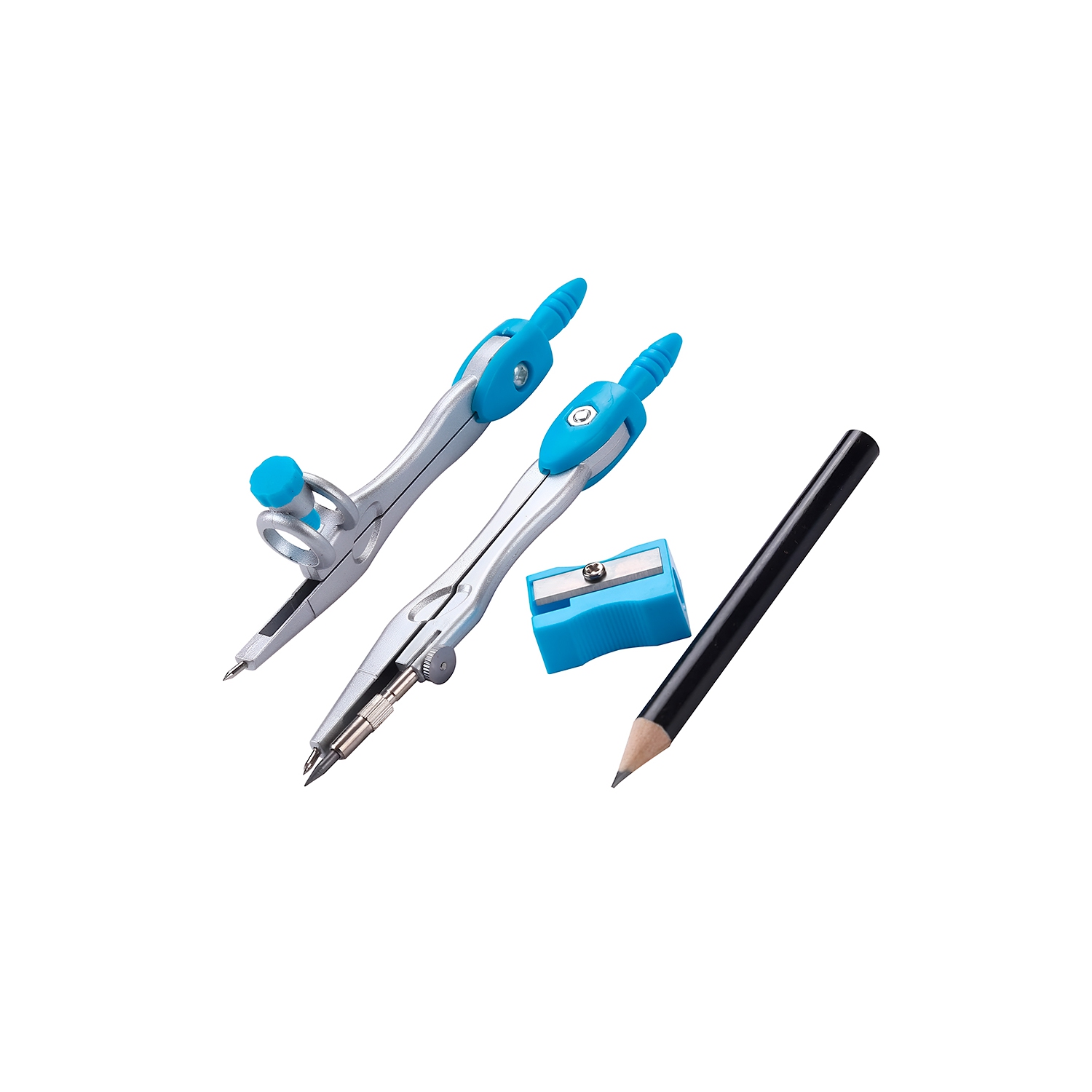 Geometry Set – 10-Piece Kit with Compass, Protractor, Rulers, Pencil, Eraser, Sharpener & More – Full Drawing Set for Students with Accurate Tools