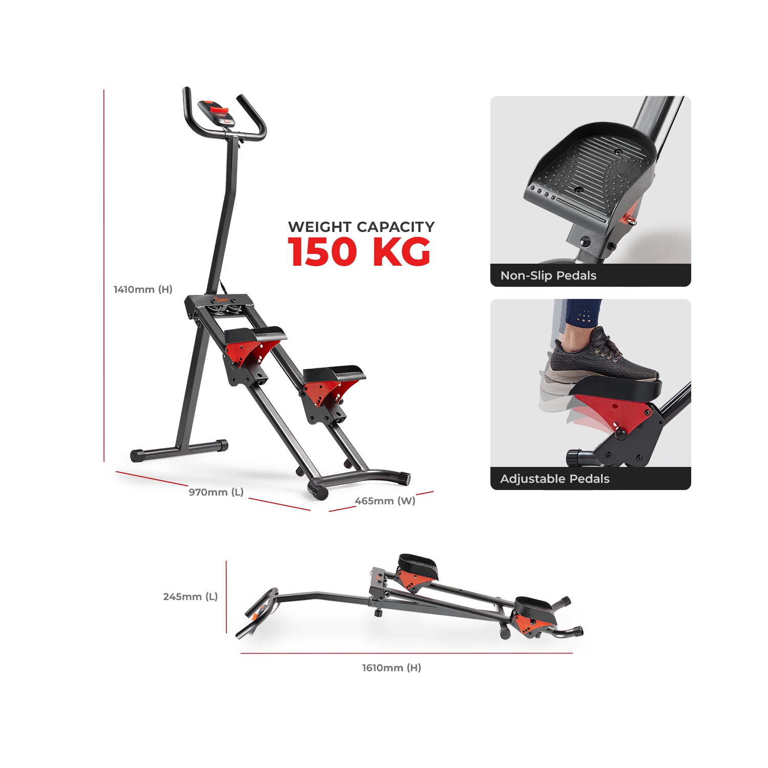 Monteur d'escalier pliable intelligent de Sunny Health & Fitness - SF-S024035