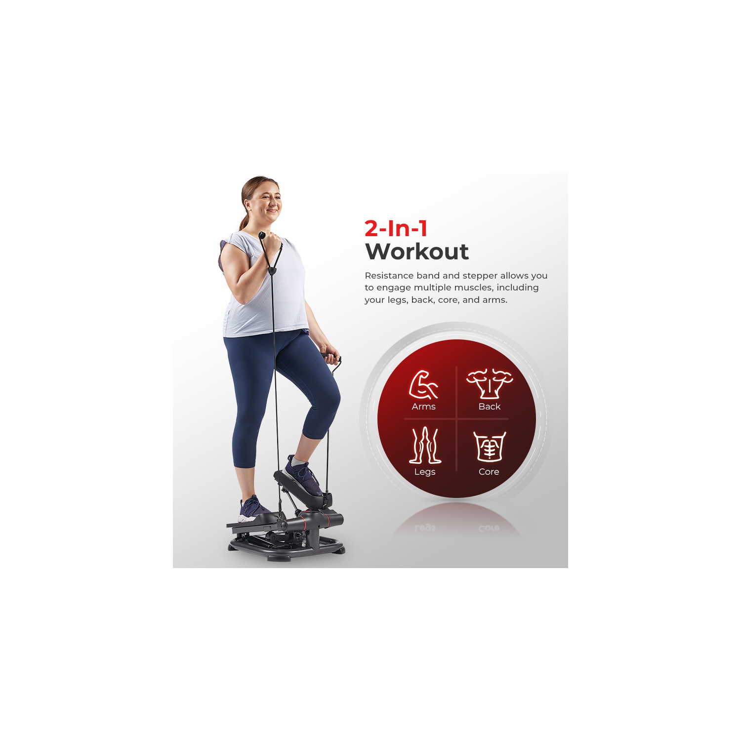 Simulateur d'escalier de Sunny Health & Fitness avec bandes élastiques – SF-S021054