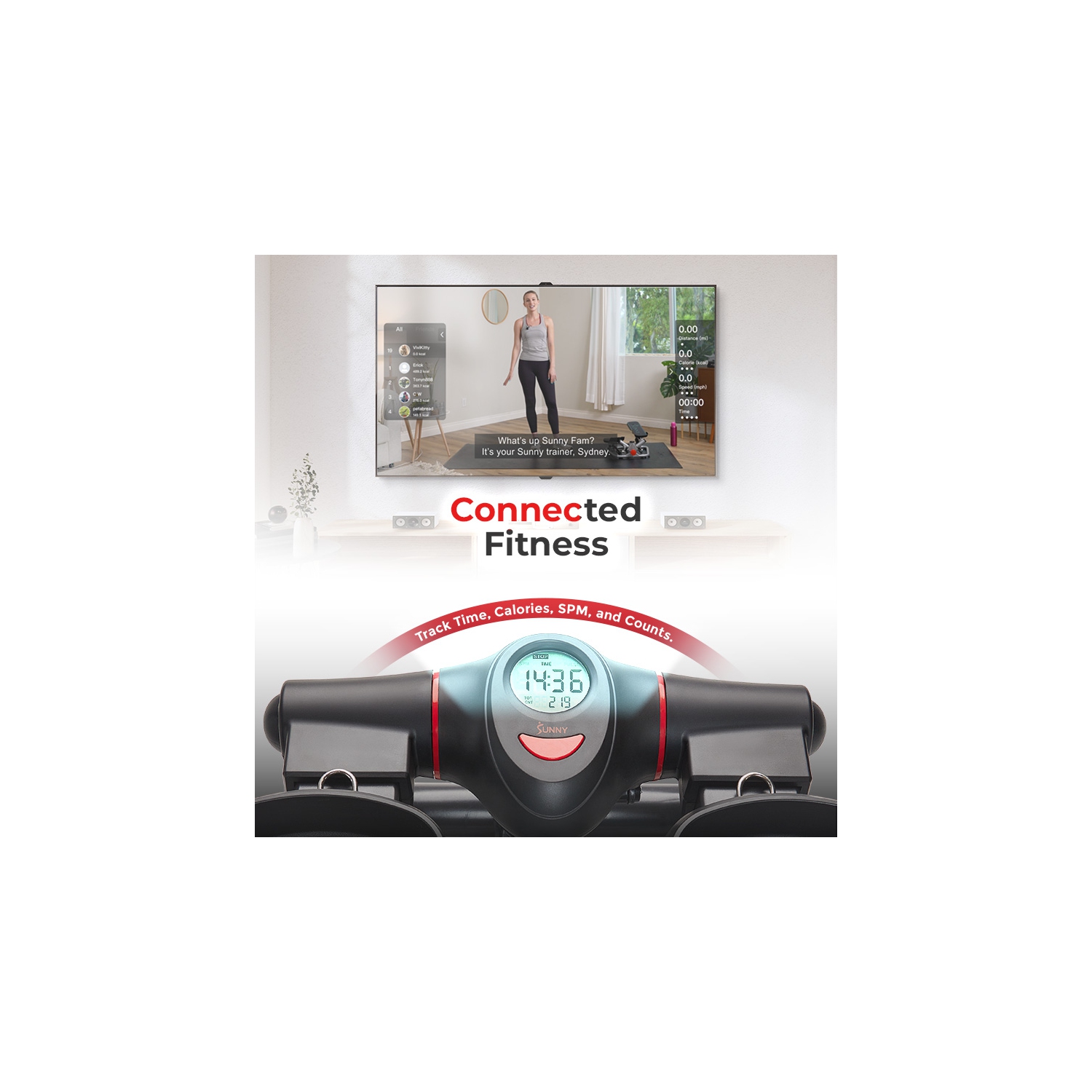 Simulateur d'escalier de Sunny Health & Fitness avec bandes élastiques – SF-S021054