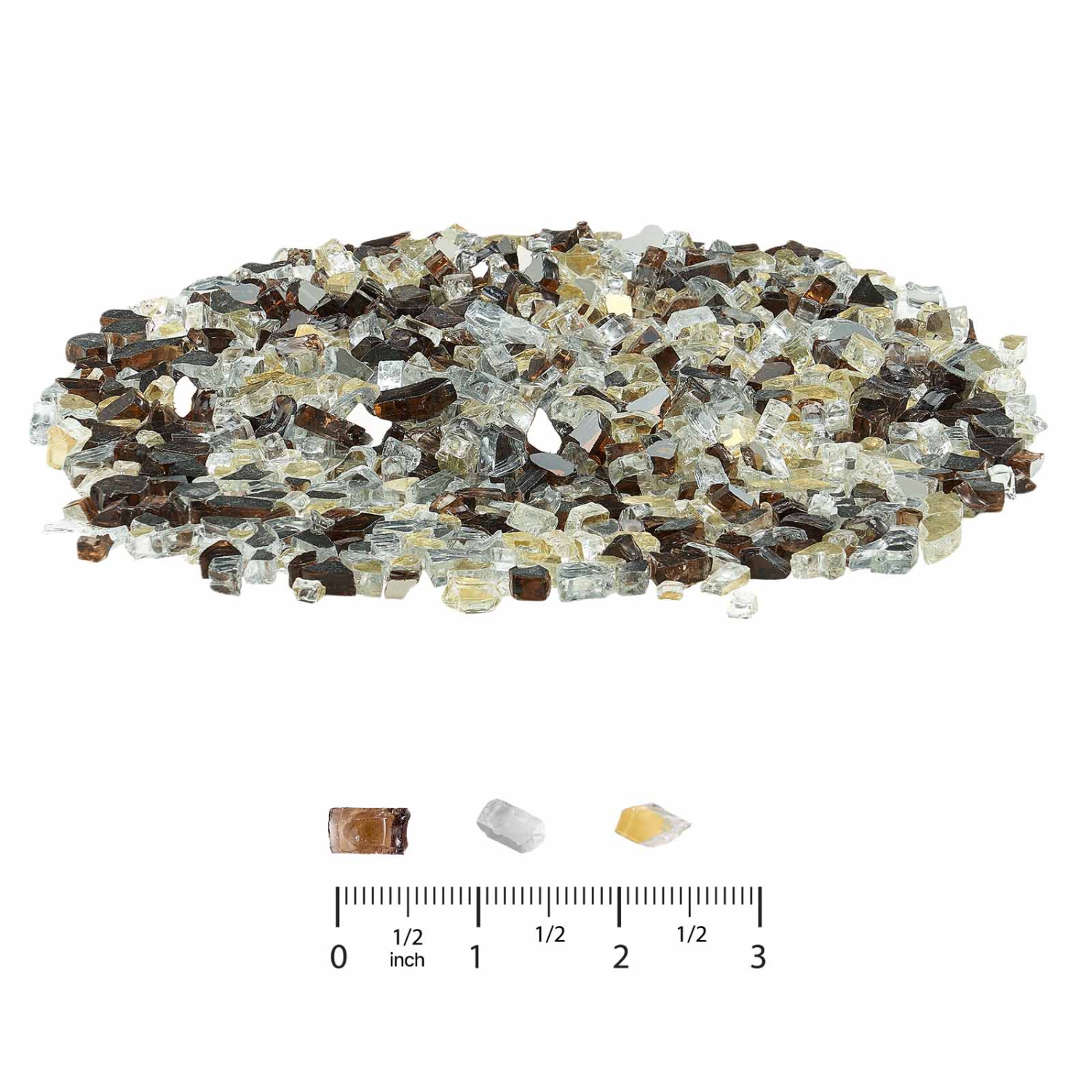 VEVOR 10 LBS / 4.5 KG Fire Glass,High-Temperature Resistant Fireplace Rocks, 1/2-Inch / 12.7 mm Reflective Firepit Glass Rock, High Luster Stone