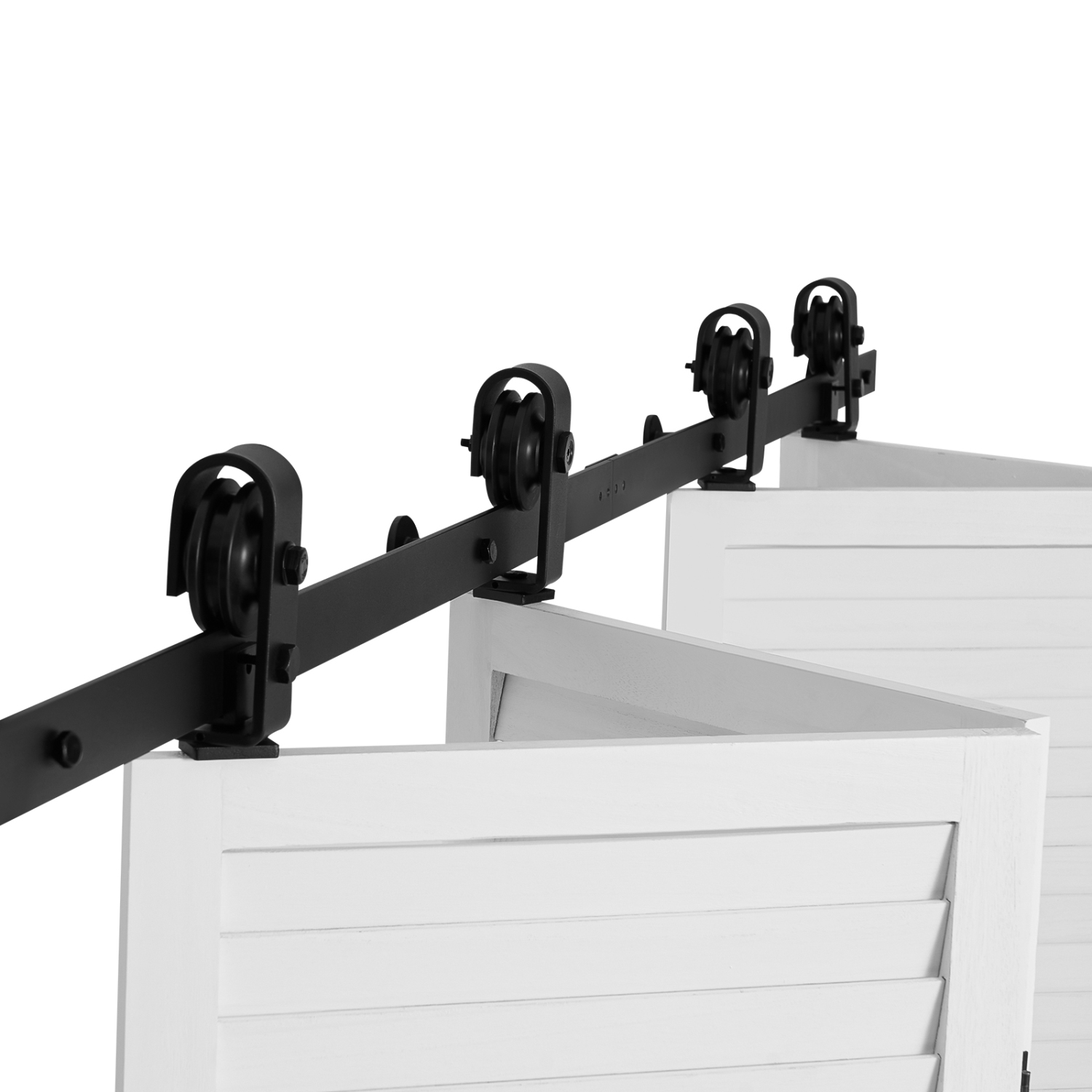 VEVOR 76" Bi-Folding Sliding Barn Door Hardware Track Kit,Top Mount Track Kit,Slide Smoothly & Quietly,Heavy Duty, Easy to Install,Suitable for Four