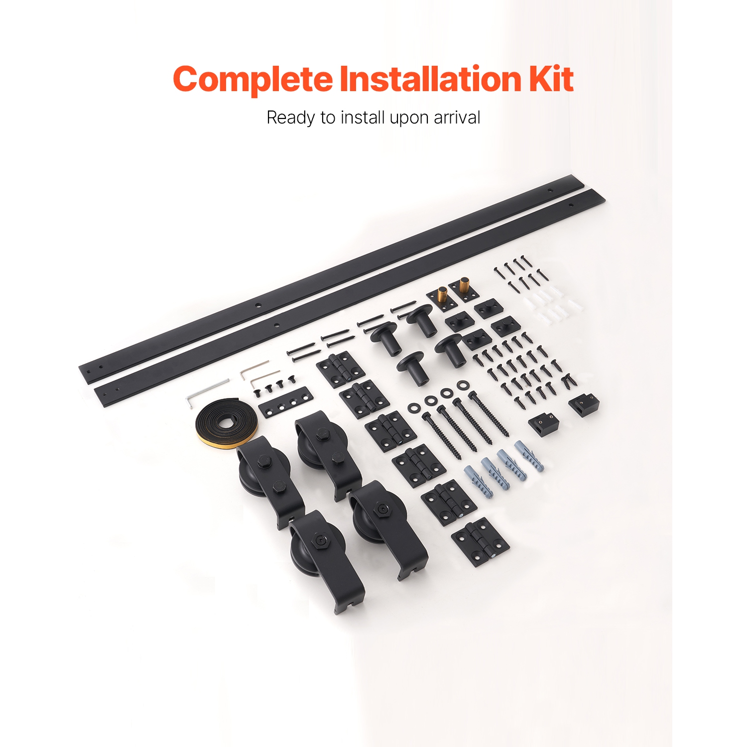 VEVOR 76" Bi-Folding Sliding Barn Door Hardware Track Kit,Top Mount Track Kit,Slide Smoothly & Quietly,Heavy Duty, Easy to Install,Suitable for Four