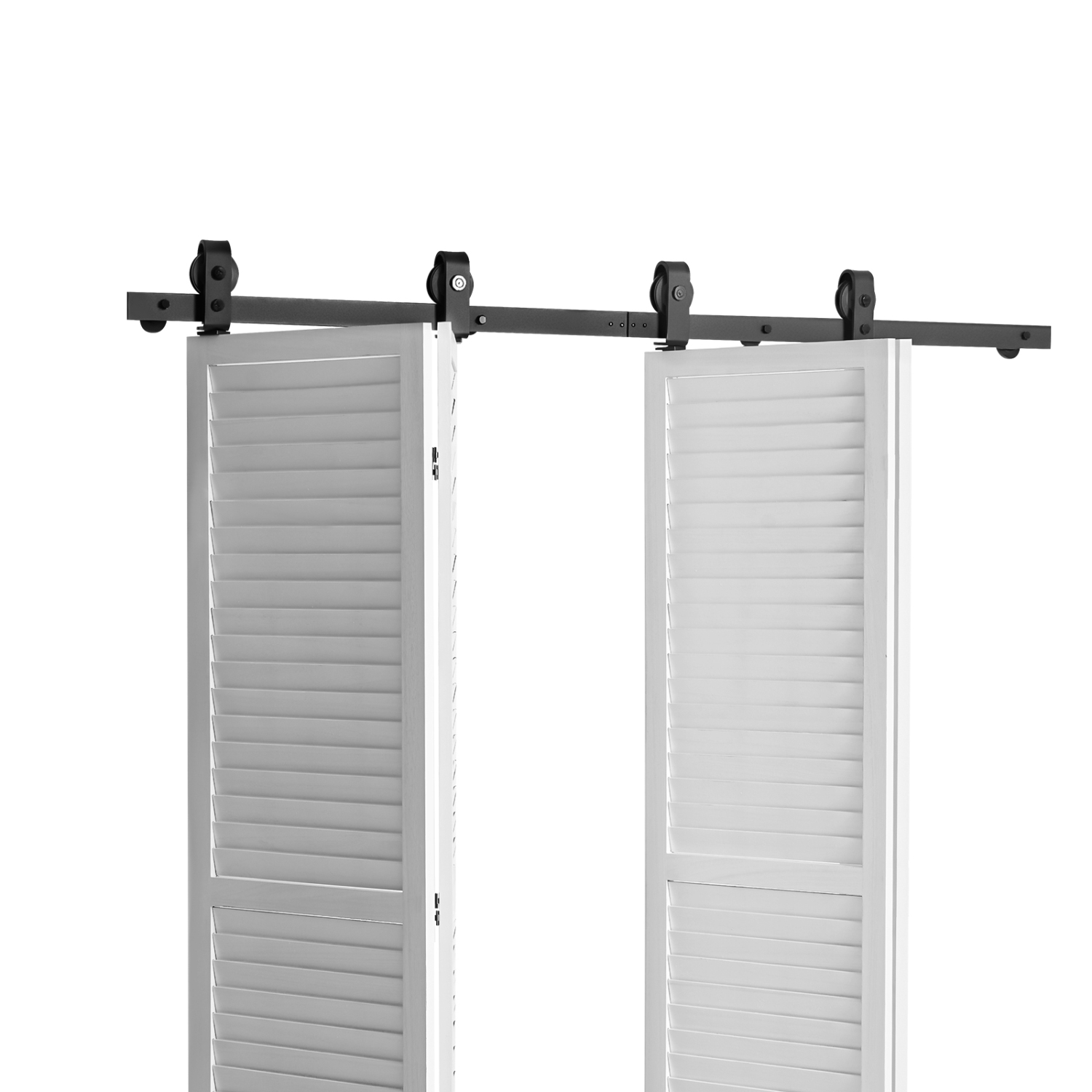VEVOR 76" Bi-Folding Sliding Barn Door Hardware Track Kit,Top Mount Track Kit,Slide Smoothly & Quietly,Heavy Duty, Easy to Install,Suitable for Four