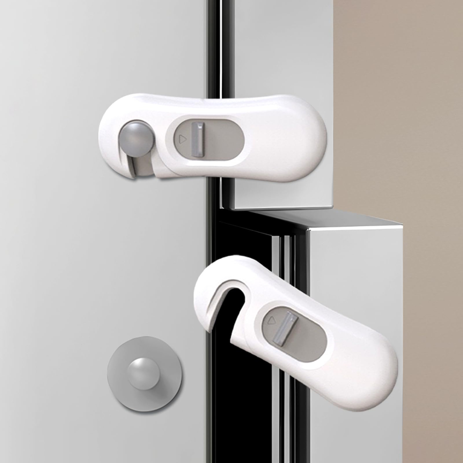 5-Pack Child Safety Fridge Locks for Kid & Pet, Baby Proof Refrigerator Lock with 3M Adhesive, Toddler Freezer Lock for Cabinet, Drawer, Oven