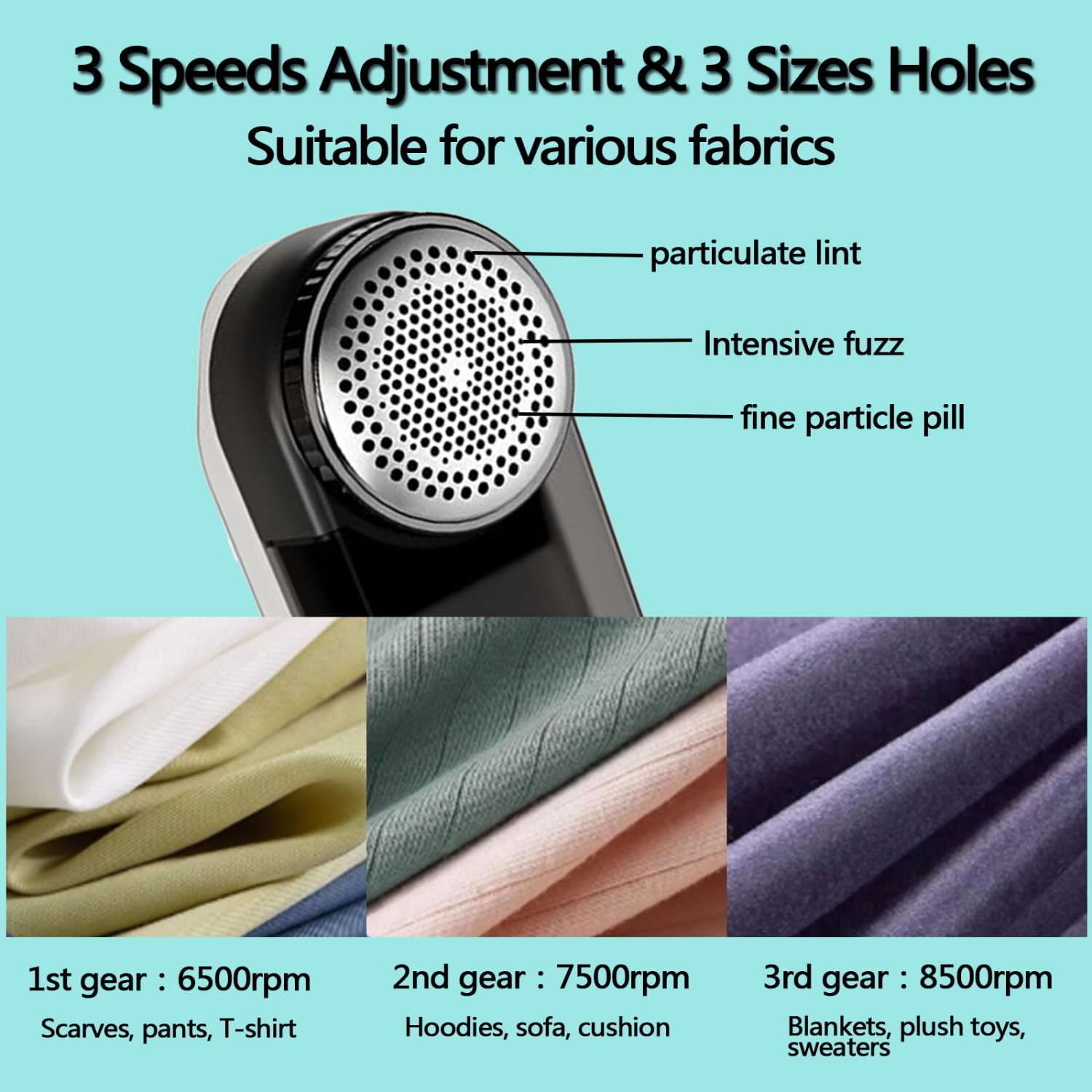 Rechargeable Electric Lint Fabric Shaver with 3 Speeds & 2 Replacement Blades,LED Display Portable Fuzz Remover for Pilling Clothes,Couch, Sweater