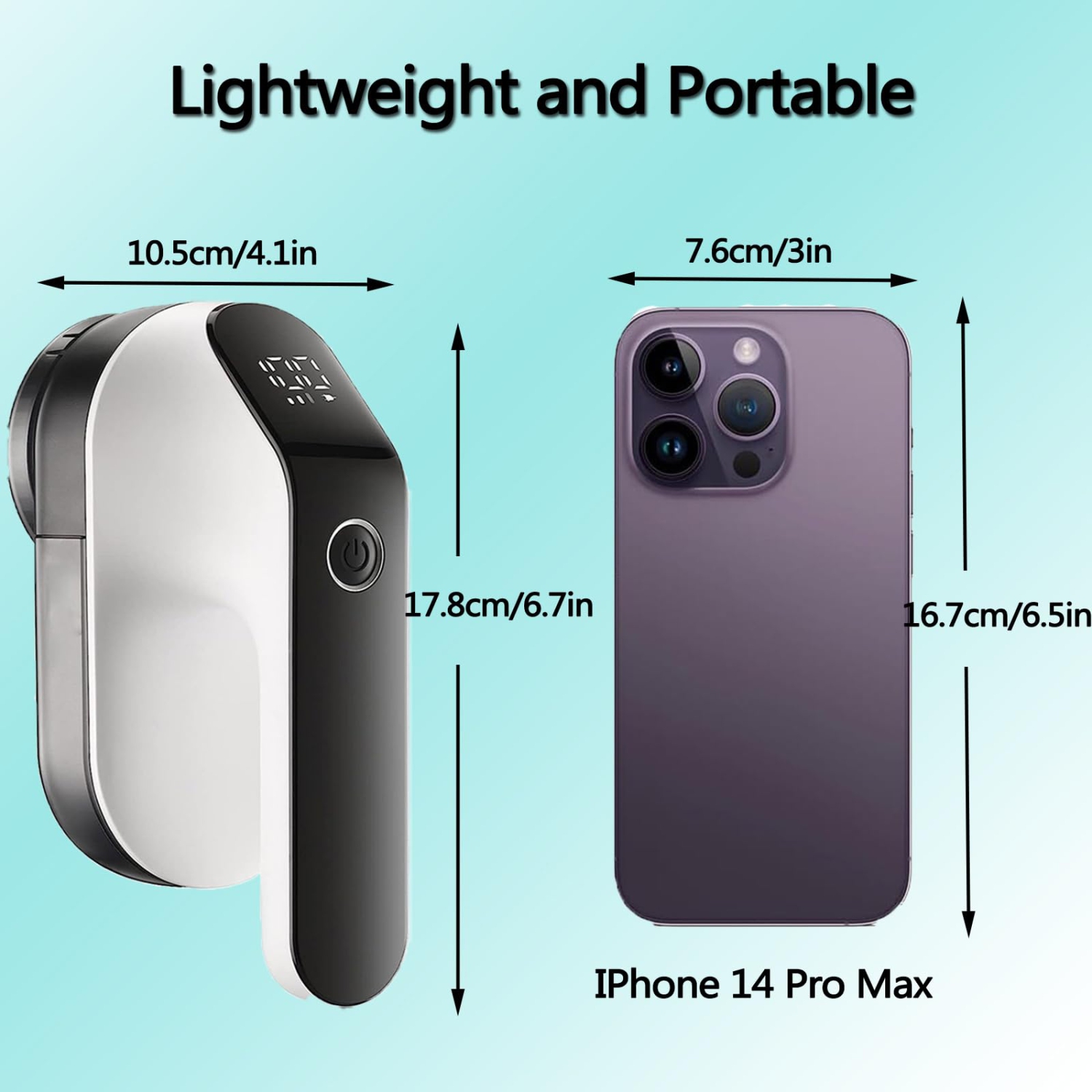 Rechargeable Electric Lint Fabric Shaver with 3 Speeds & 2 Replacement Blades,LED Display Portable Fuzz Remover for Pilling Clothes,Couch, Sweater