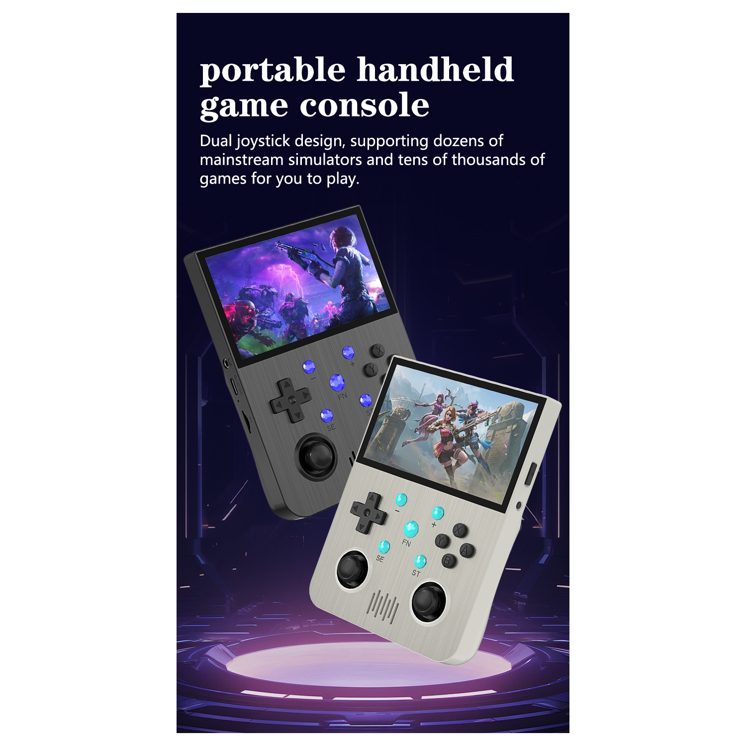 Console de jeu portative G30 Open Source IPS HD PSP Retro manette de 4,3 pouces Joystick Arcade Nouveau modèle, équipé d'une carte 64 Go,