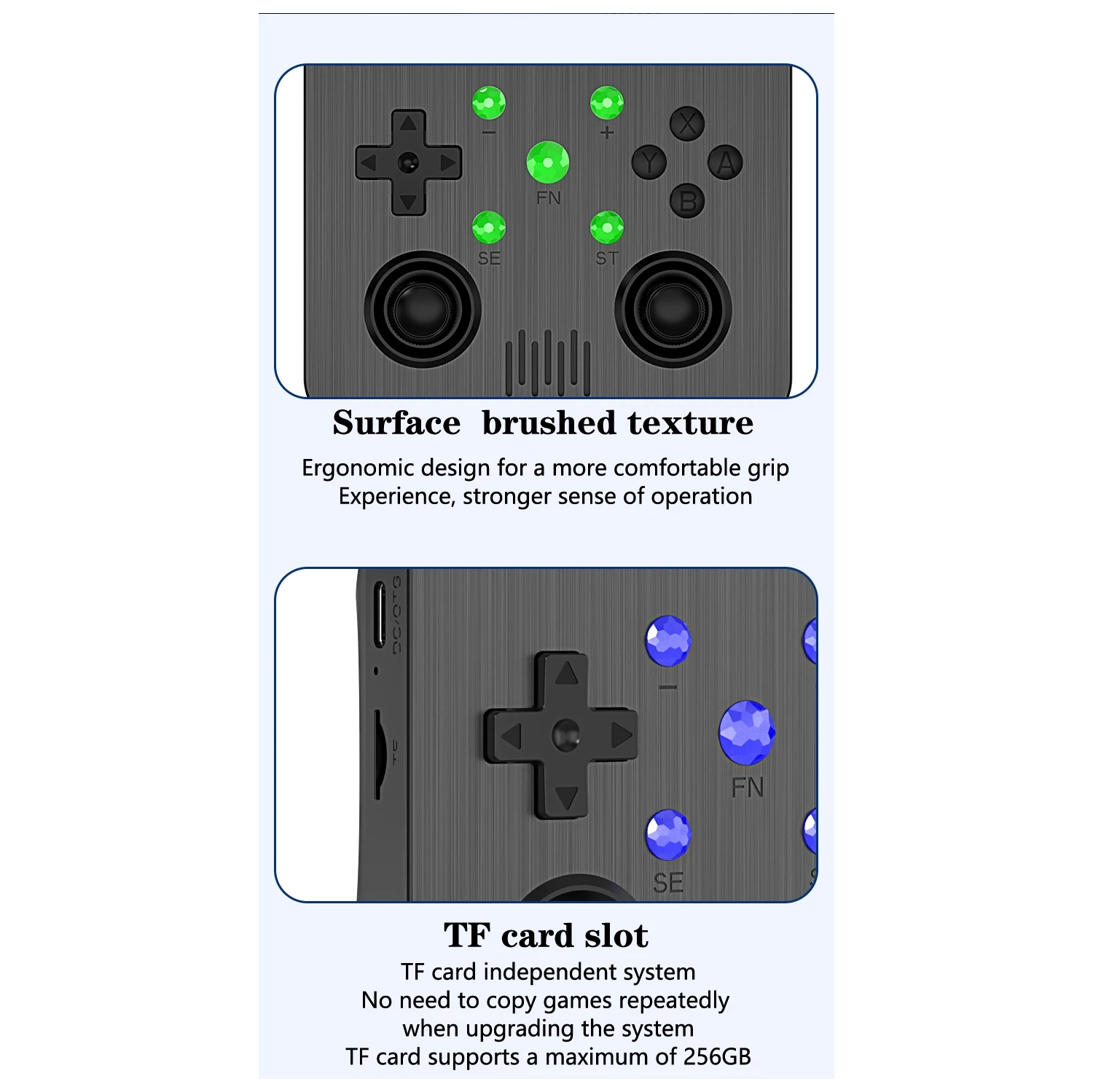 Console de jeu portative G30 Open Source IPS HD PSP Retro manette de 4,3 pouces Joystick Arcade Nouveau modèle, équipé d'une carte 64 Go,
