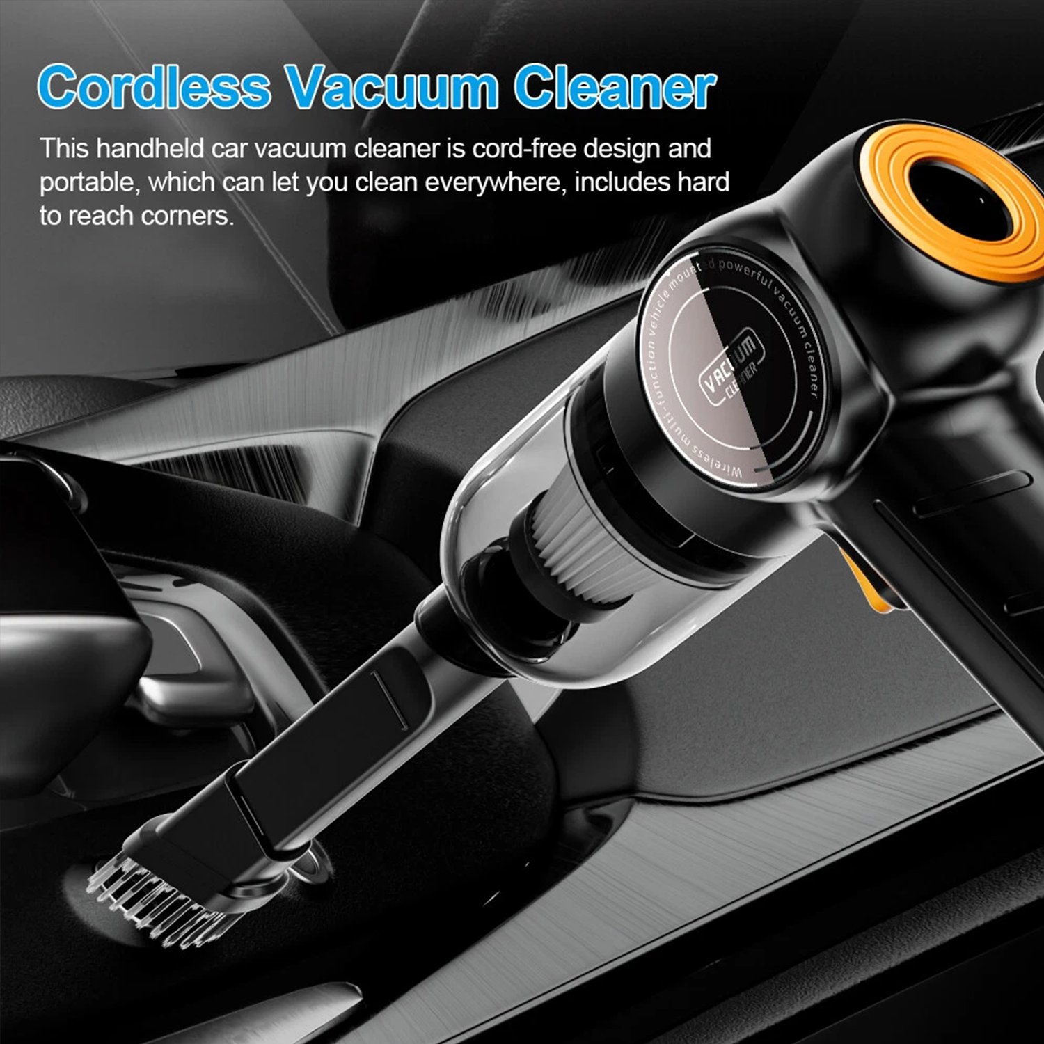 Handheld Vacuum Wireless Portable 9000Pa Strong Suction Cordless Lightweight Low-Noise, Fast Charging Multifuctional Vacuum Cleaner