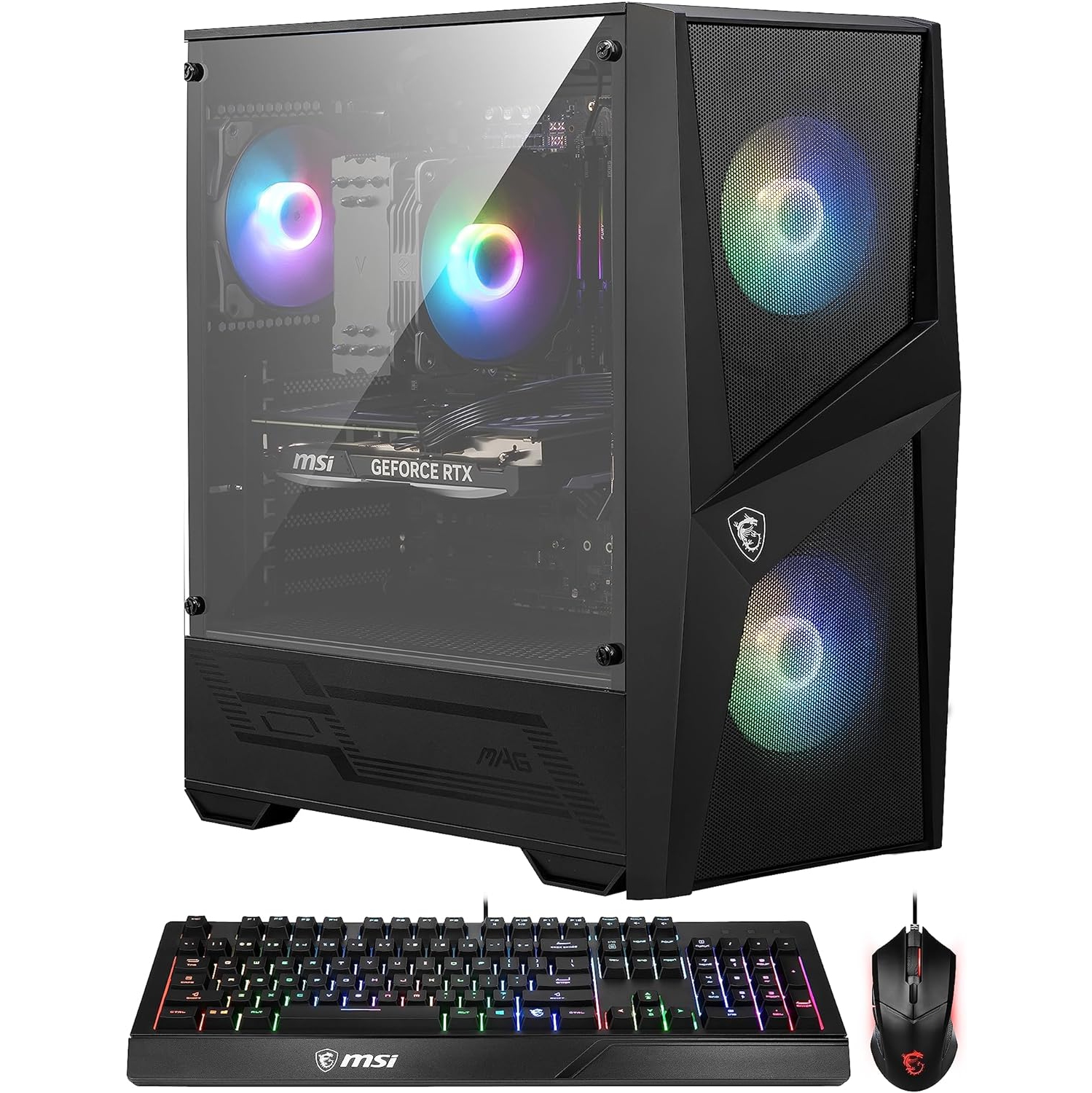 Refurbished (Good) MSI Official Authorized Refurbished Codex R Gaming PC, Intel Core i5-12400F, GeForce RTX 4060, 16GB DDR5, 1TB SSD, RGB Fan, Windows 11 H, Keyboard + Mouse