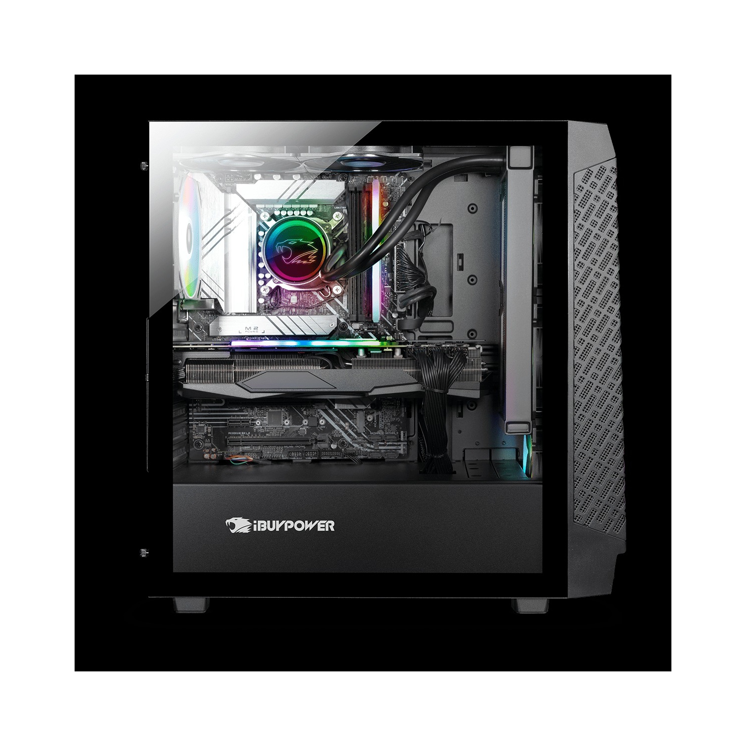 Refurbished(Excellent) iBUYPOWER Slate 6 Mesh Gaming Desktop, RGB Liquid Cooled, Intel Core i5-13600KF, NVIDIA GeForce RTX 4060, 16GB DDR5, 1TB NVMe