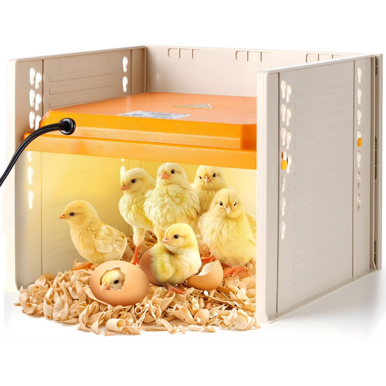 Brooder Heat for Chicks, 25W Three-Sided Windproof Chicks Heating Plate with Adjustable Height and Angle,26.5 * 27.5cm Brooder Warm