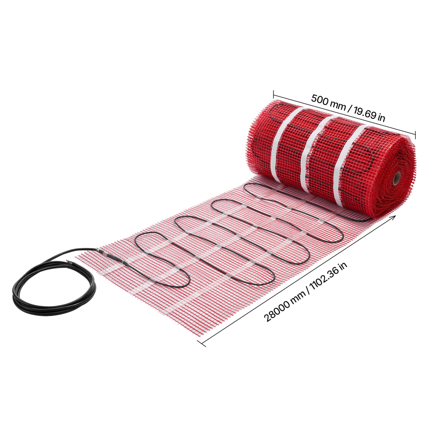 VEVOR 150 sqft Self-Adhesive Mesh Floor Heating Mat System, 120V Electric Radiant Heated Floor System, with Smart Control Thermostat & Alarm, Easy