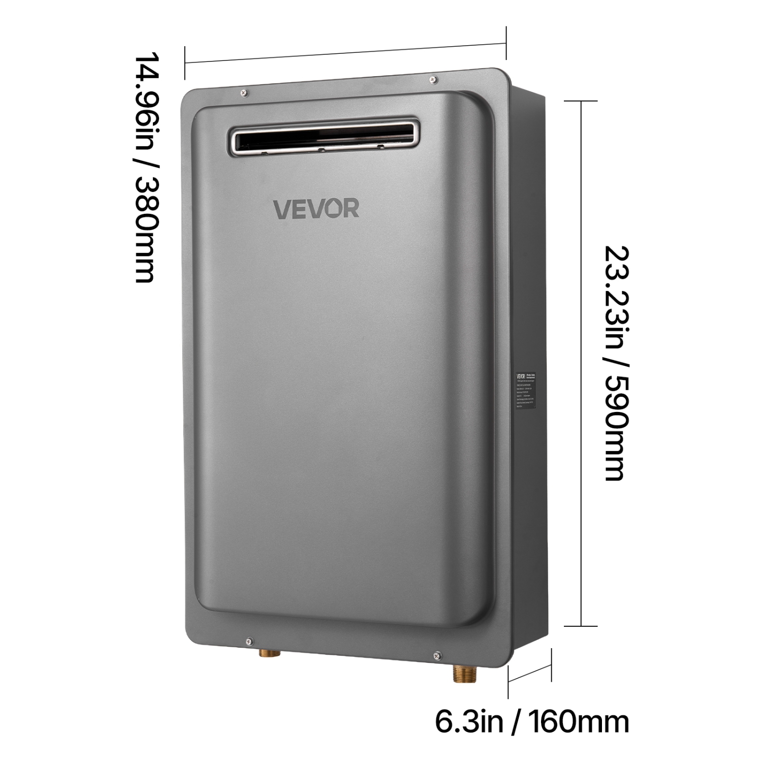 Chauffe-eau au gaz VEVOR 8 gal, chauffe-eau instantané extérieur 191000&nbsp;BTU, contrôle intelligent de la température, interface NPT 3/4&nbsp;po