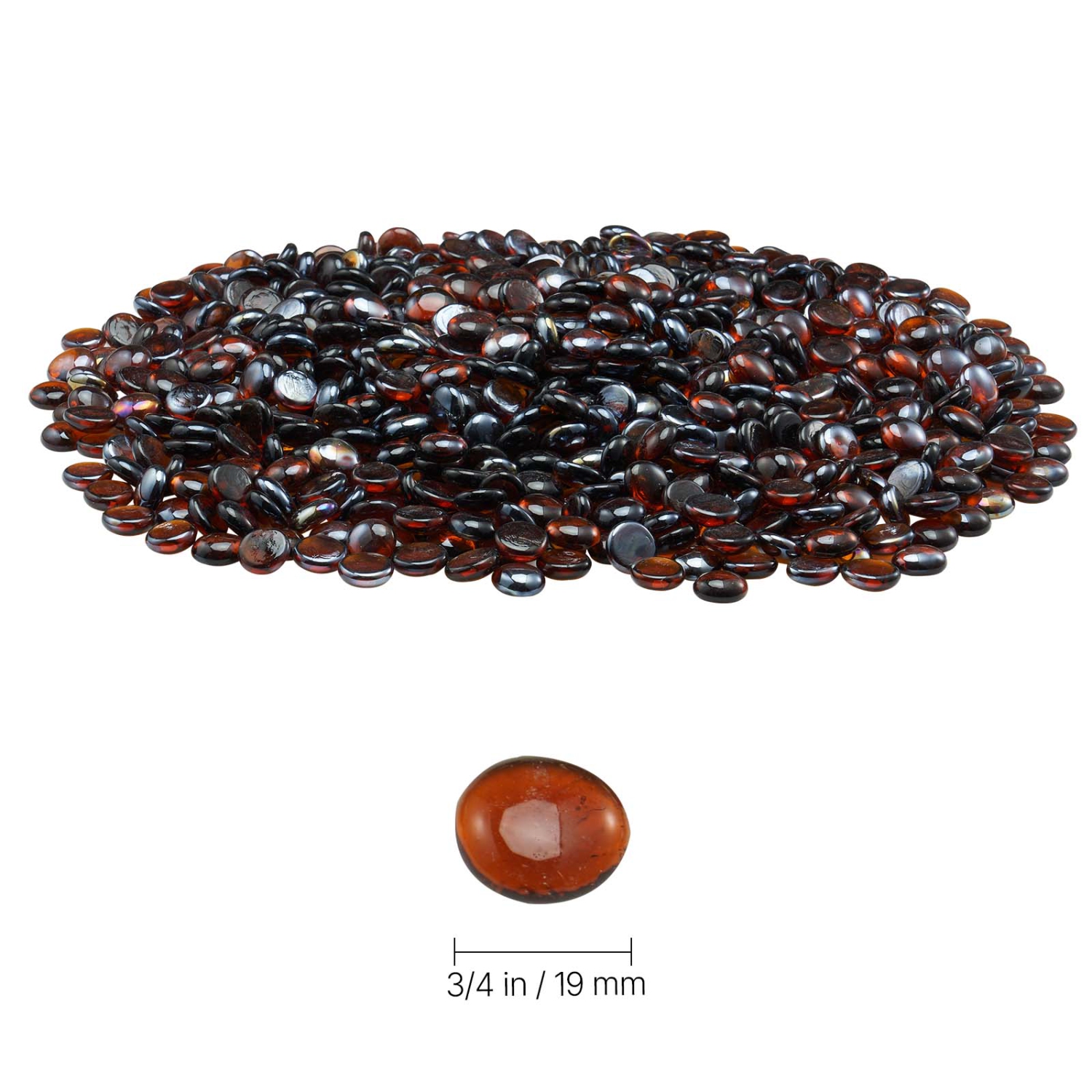 VEVOR 10LBS/4.5KG Fire Glass, High-Temperature Resistant Fireplace Rocks, 3/4In/19.05mm Reflective+Smokeless Firepit Glass Beads, Stone Landscaping