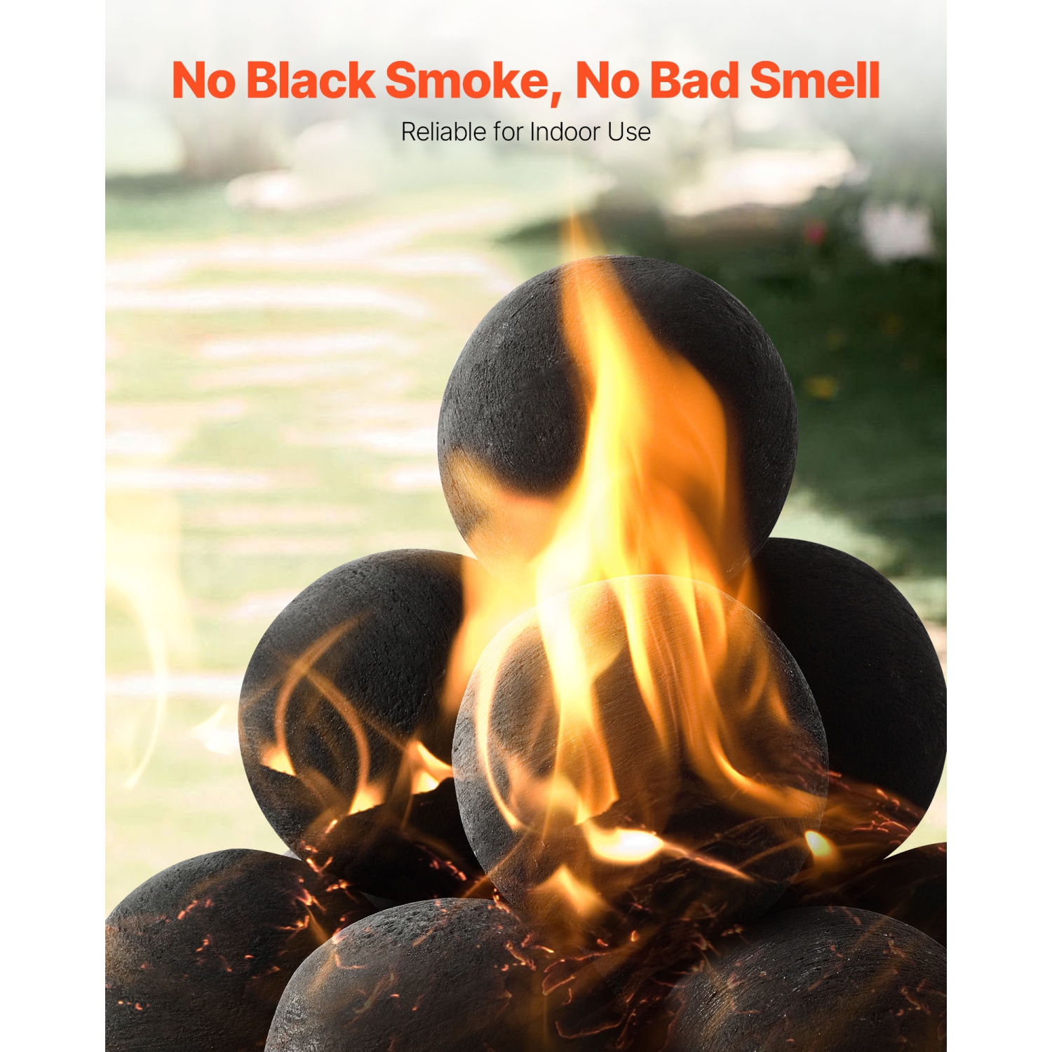 Boules de foyer en céramique VEVOR de 4&nbsp;po, 12 feux ronds, pierres de lave réutilisables pour l'intérieur et l'extérieur, pierres décoratives