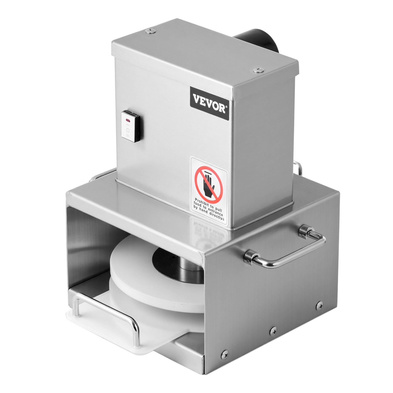 VEVOR 6-inch Electric Pizza Dough Press Machine, Pizza Pastry Press Plate, Stainless Steel Presser, Adjustable Thickness Commercial Forming Machine,