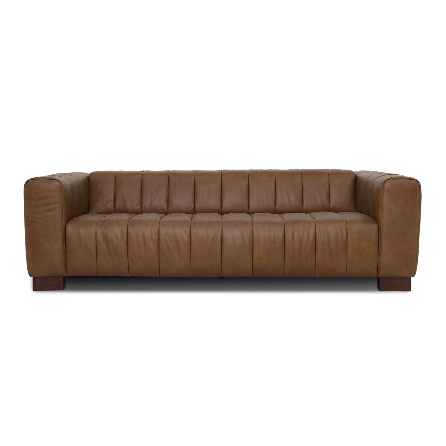 Luxana Home Sofa à 3 places en cuir de qualité supérieure d'aspect rétro Pattes en chêne massif – Chocolat noir