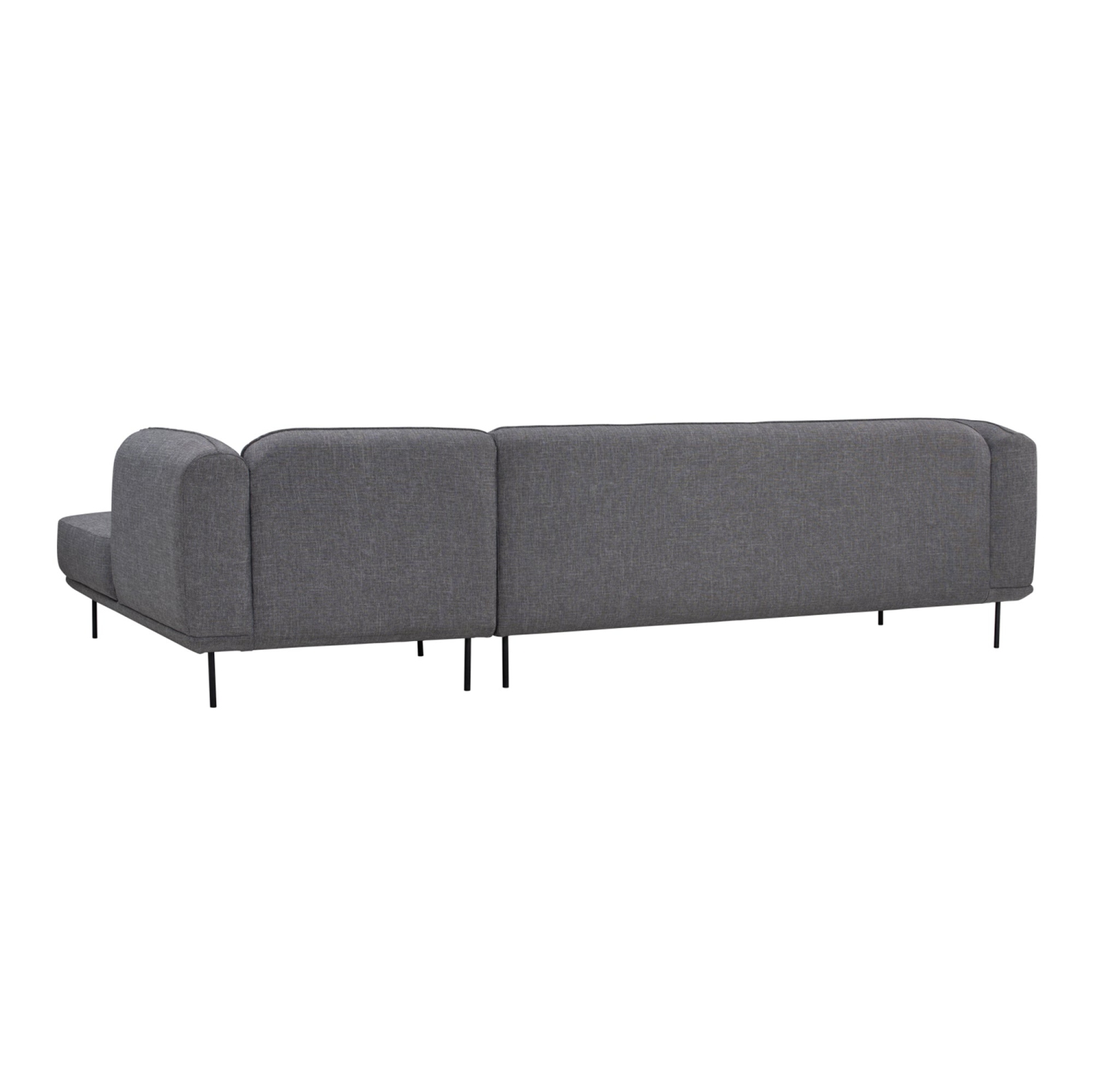Luxana – Sofa-salon 3 places Chase droite haut de gamme Linsey pattes en métal robustes contemporaines – Gris