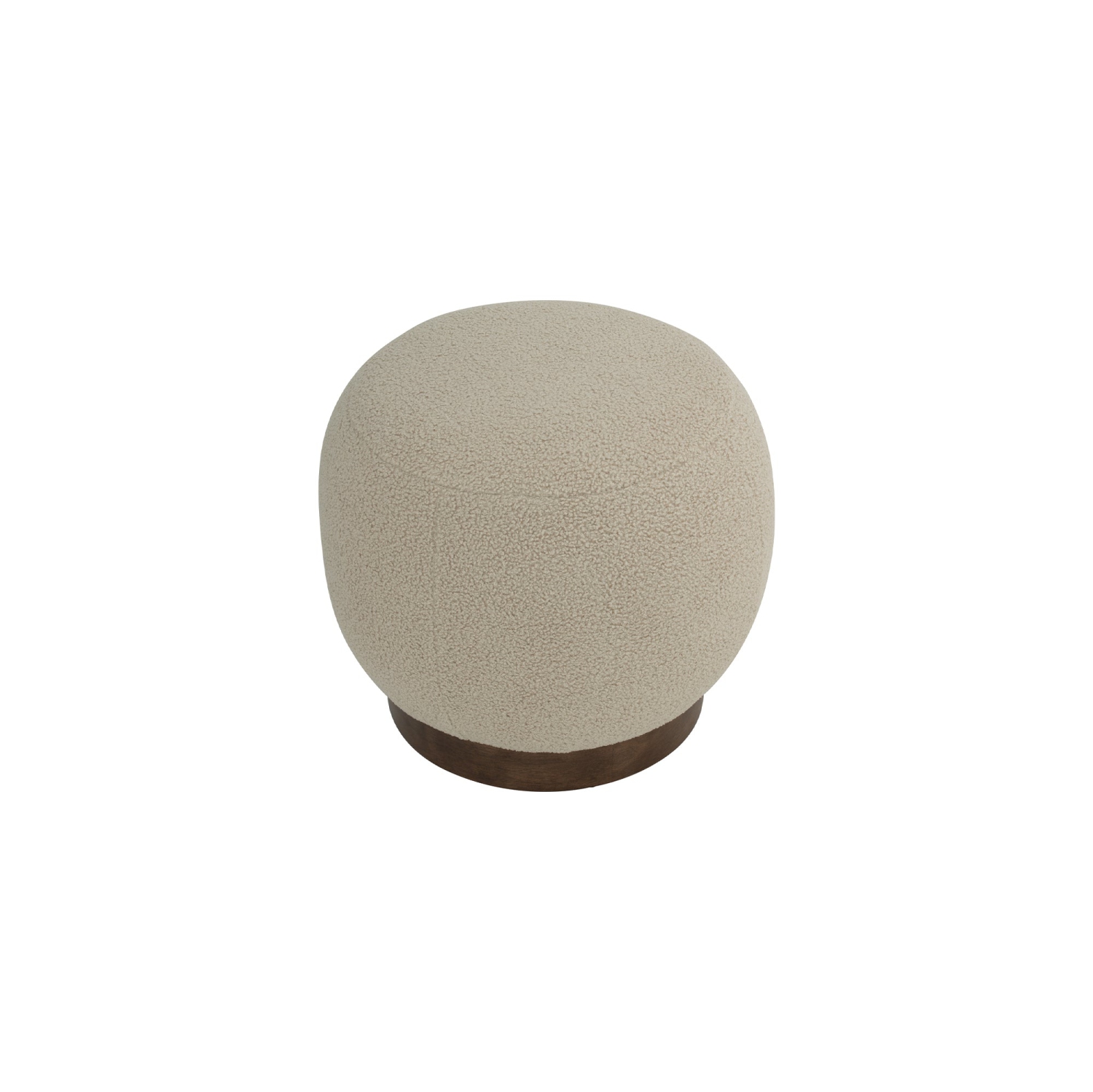 Luxana Home – Pouf beige chaleureux Oakaia à base en bois, tissu Teddy – Beige