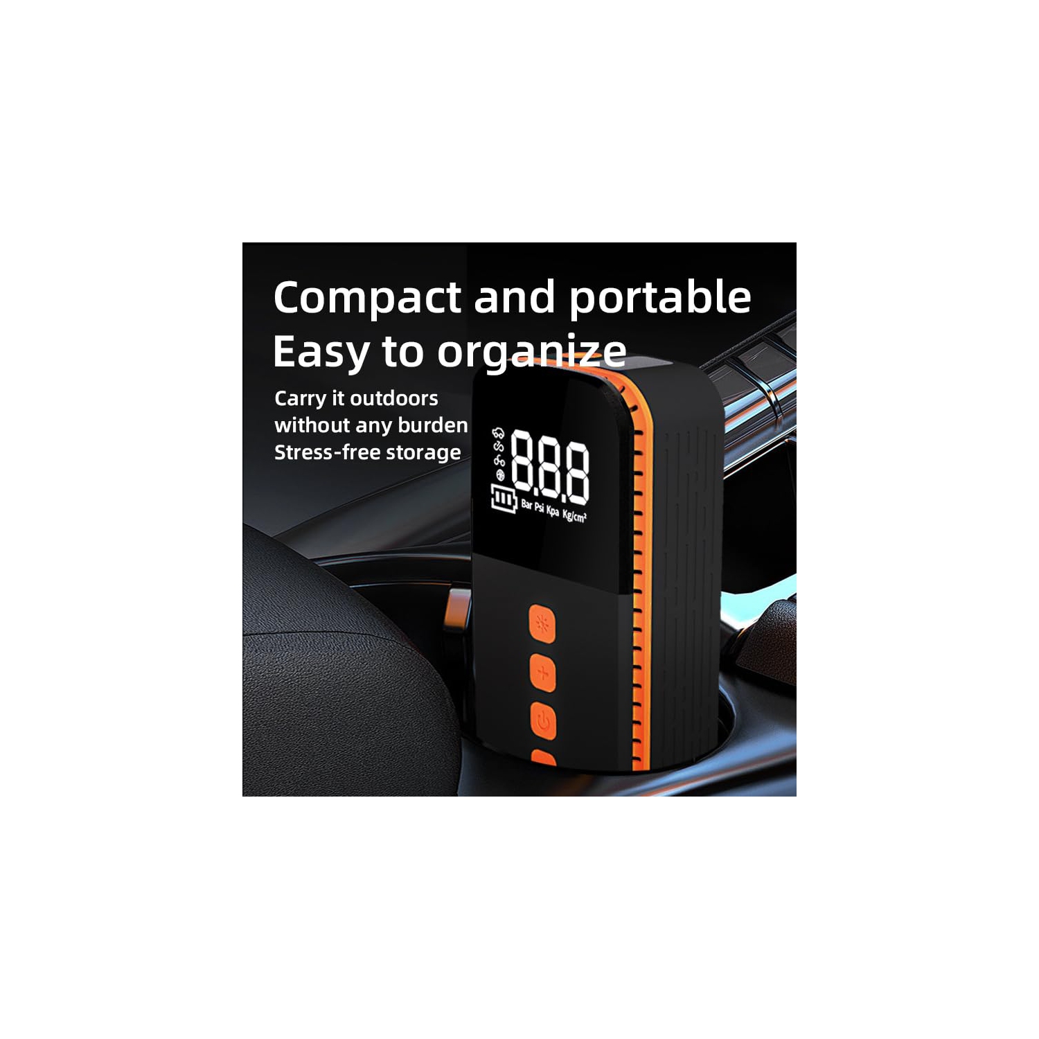 Pompe à air sans fil, pompe à air portative pour voiture, pompe à air électrique 150&nbsp;lb/po² avec affichage numérique pour voitures, vélos et