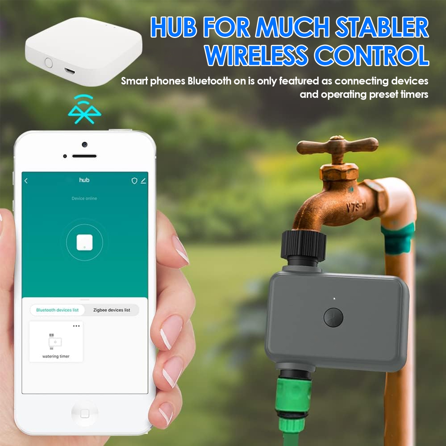 Bluetooth Smart Home Irrigation Water Valve, App Control Water Pipe Timer for Garden and Agricultural Irrigation