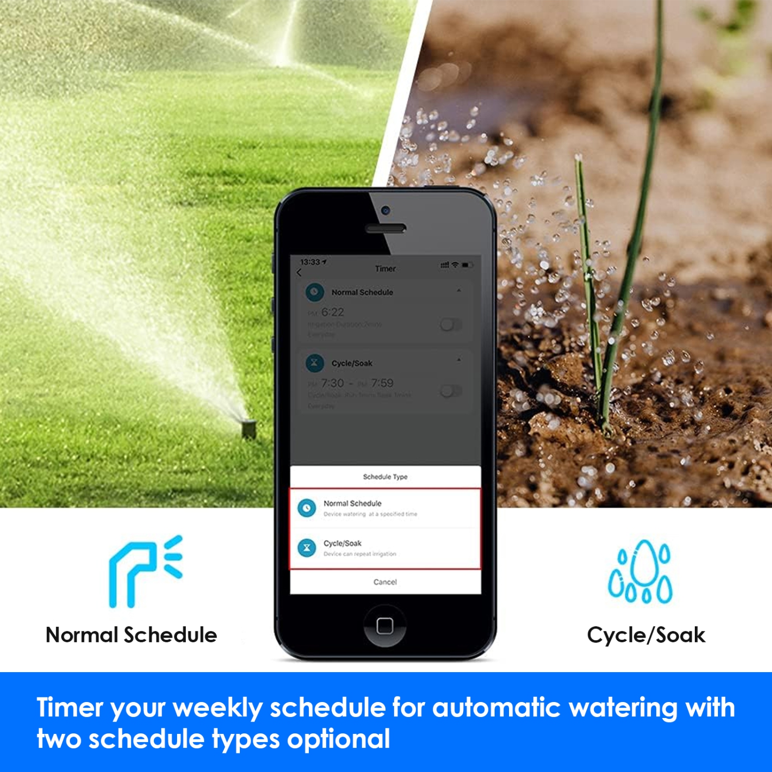 Bluetooth Smart Home Irrigation Water Valve, App Control Water Pipe Timer for Garden and Agricultural Irrigation