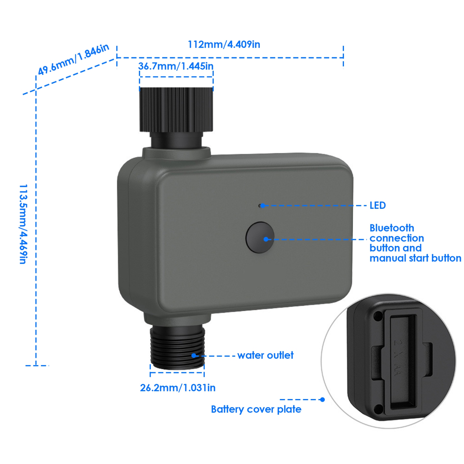 Bluetooth Smart Home Irrigation Water Valve, App Control Water Pipe Timer for Garden and Agricultural Irrigation