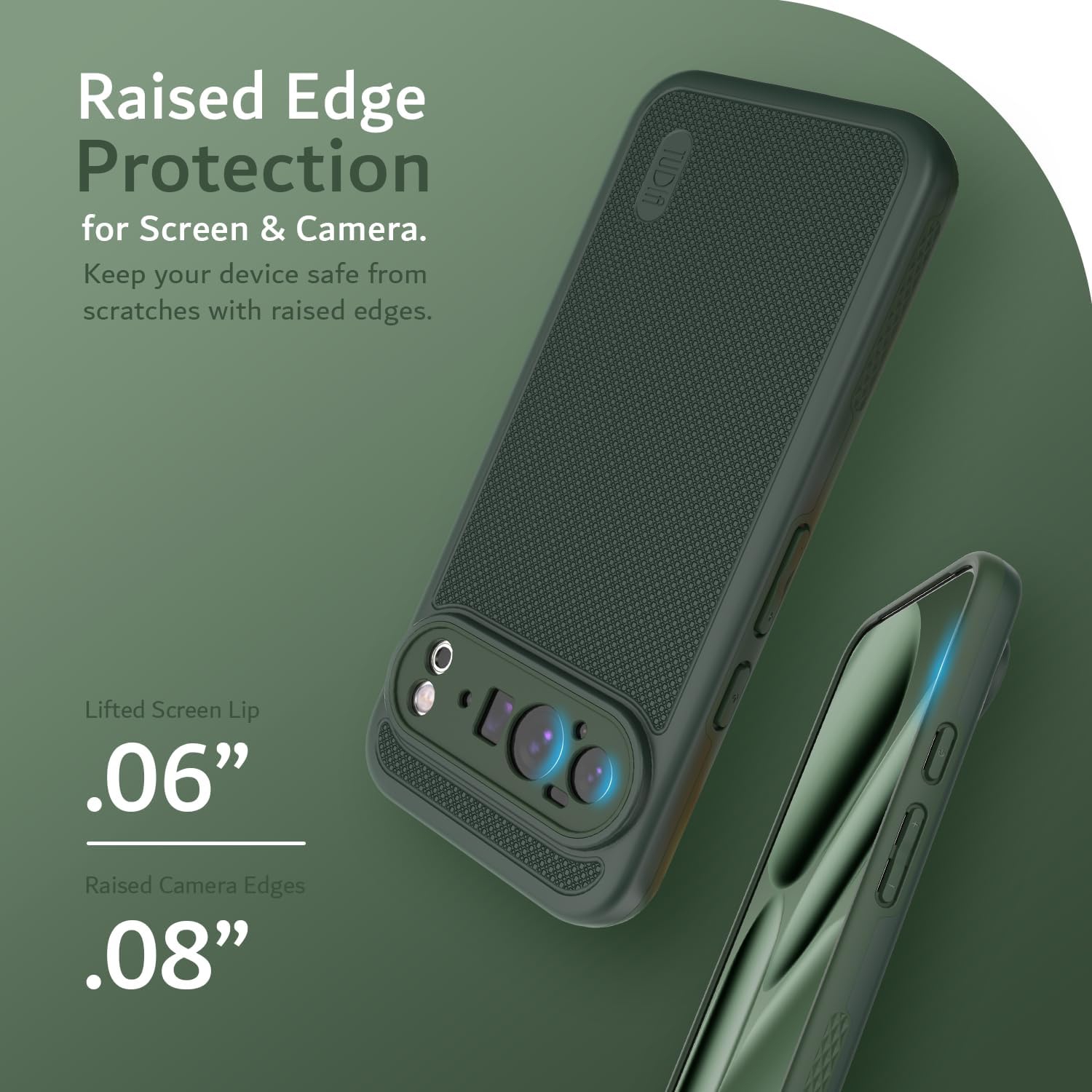TUDIA MergeGrip Google Pixel 10 Pro XL Case 2025 Drop Tested - Pine Green