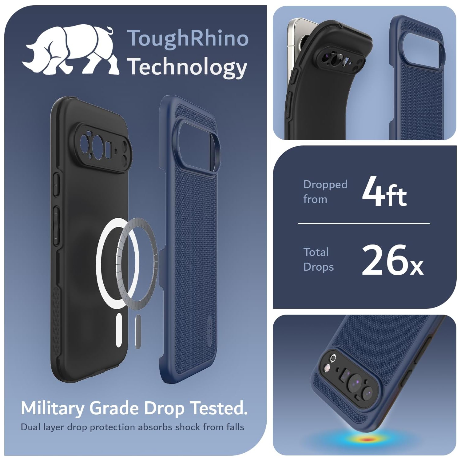 TUDIA MergeGrip Google Pixel 10 Pro XL Case 2025 MagSafe Compatible - Indigo Blue