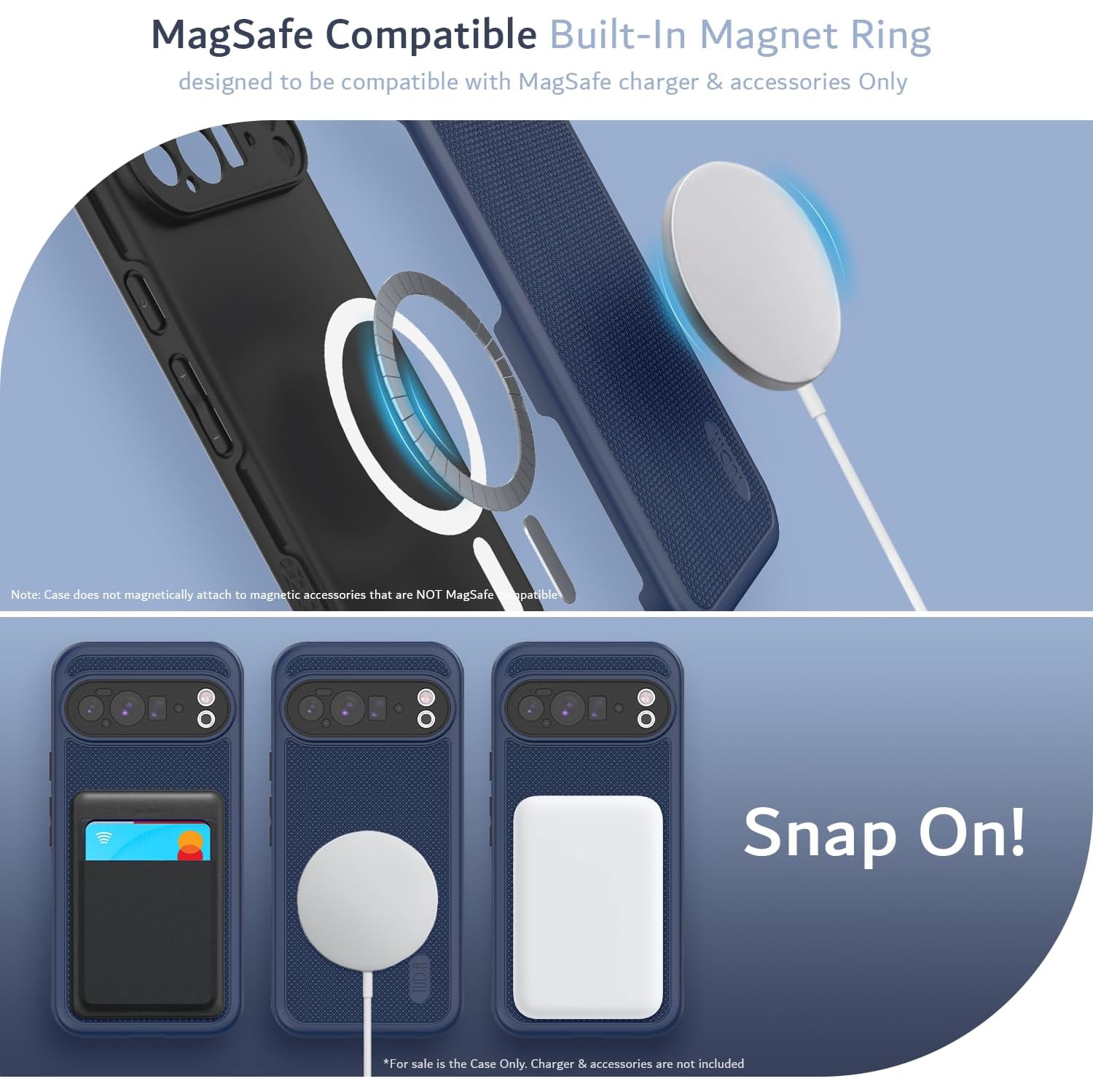 TUDIA MergeGrip Google Pixel 10 Pro XL Case 2025 MagSafe Compatible - Indigo Blue