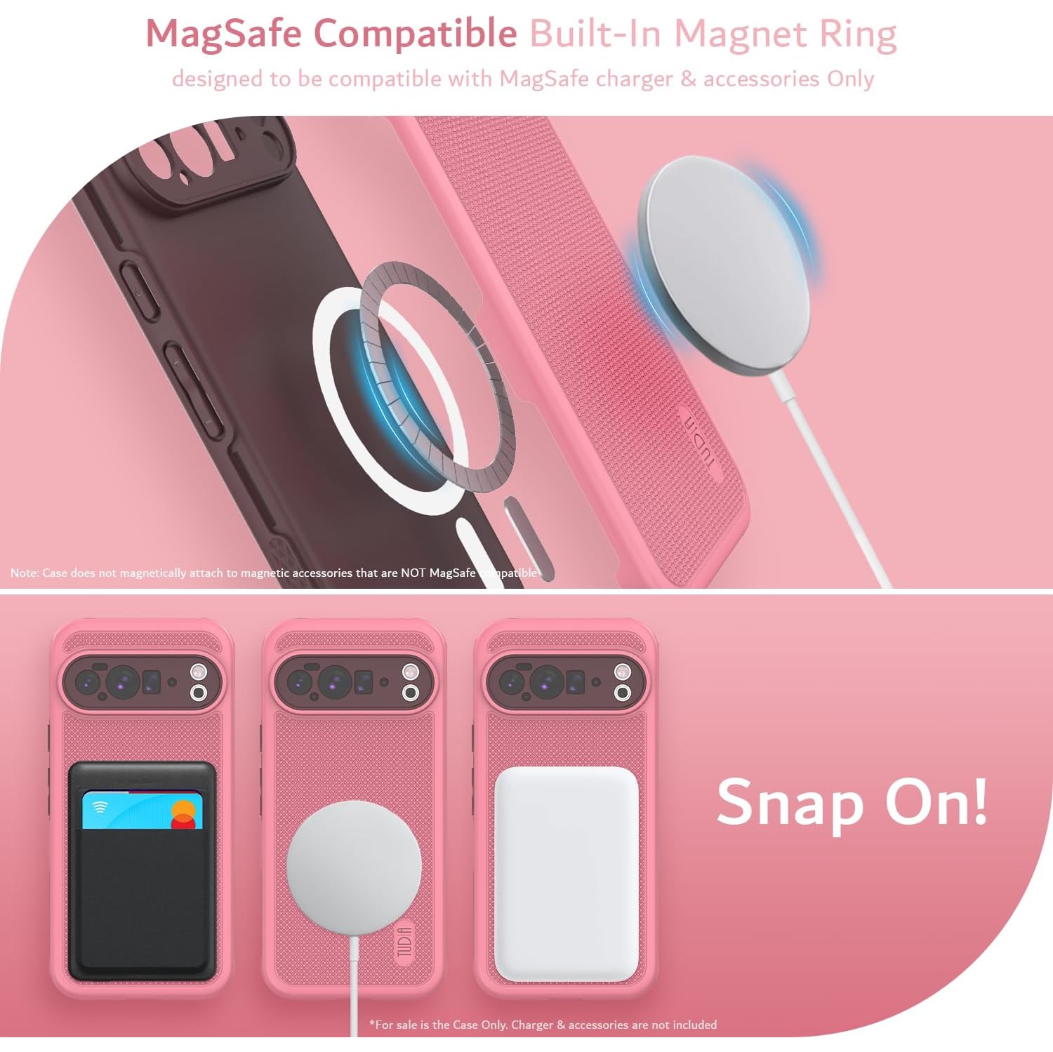 TUDIA MergeGrip Google Pixel 10 Pro XL Case 2025 MagSafe Compatible - Smokey Pink