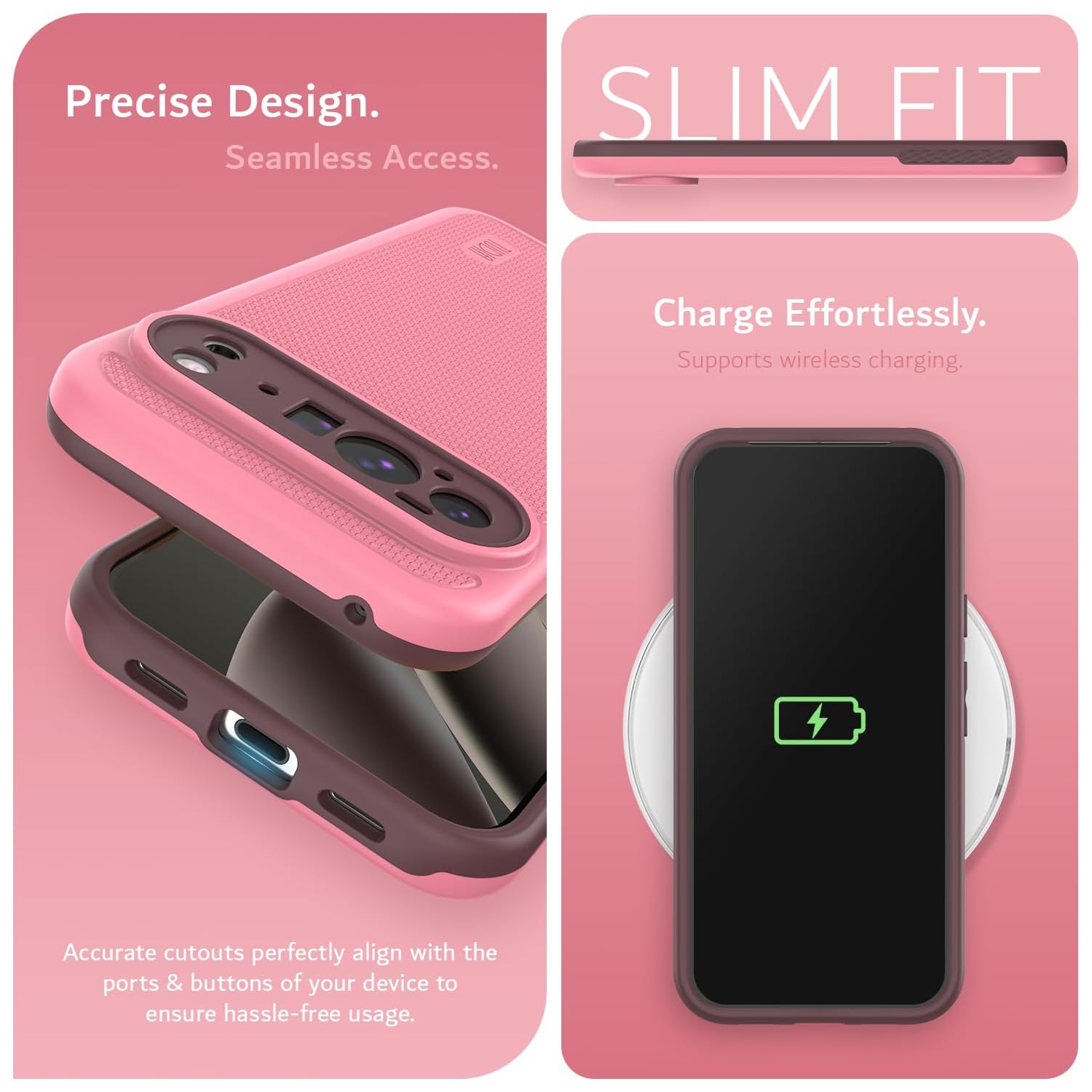 TUDIA MergeGrip Google Pixel 10 Pro XL Case 2025 MagSafe Compatible - Smokey Pink