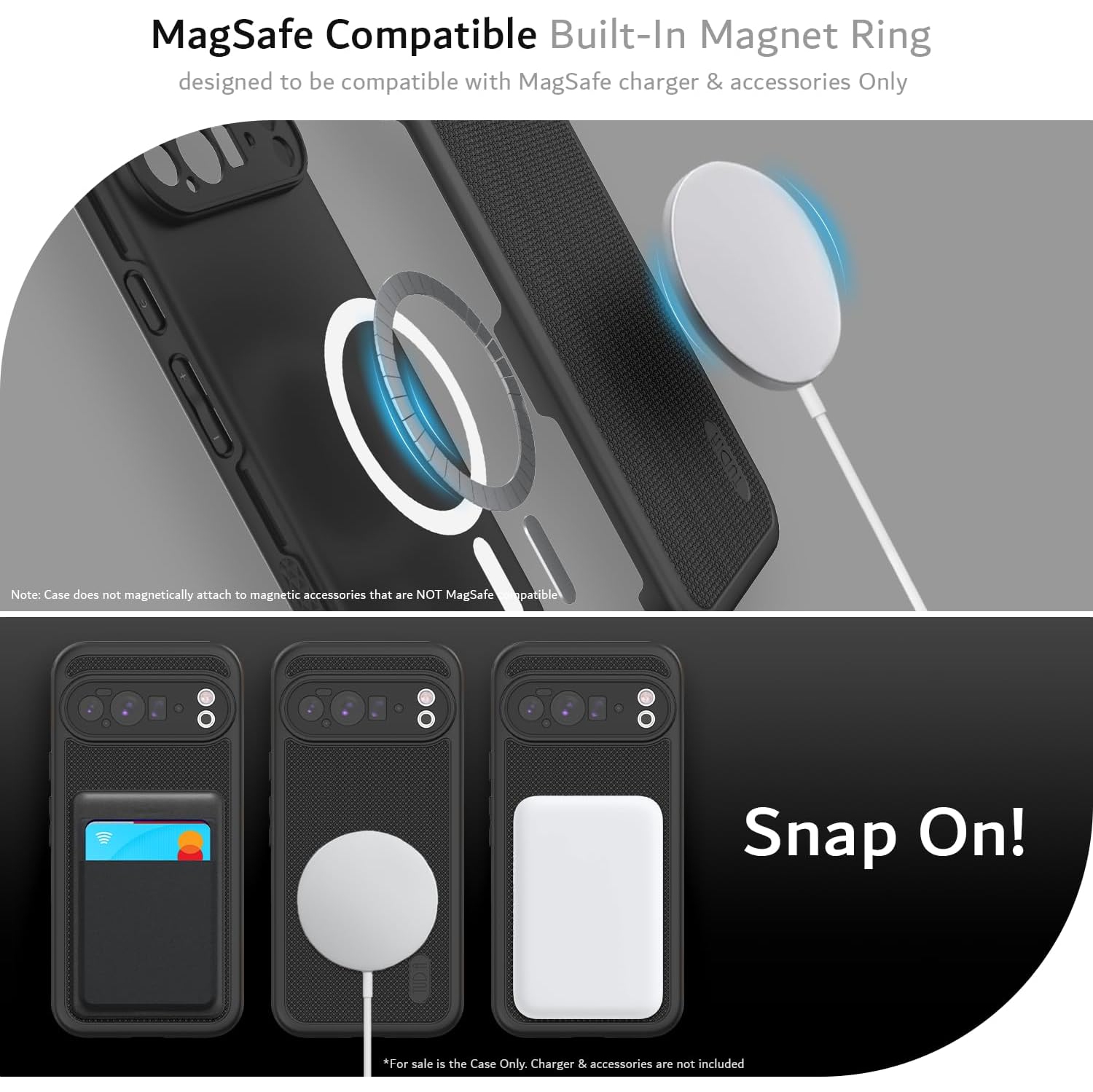 TUDIA MergeGrip Google Pixel 10 Pro XL Case 2025 MagSafe Compatible - Black