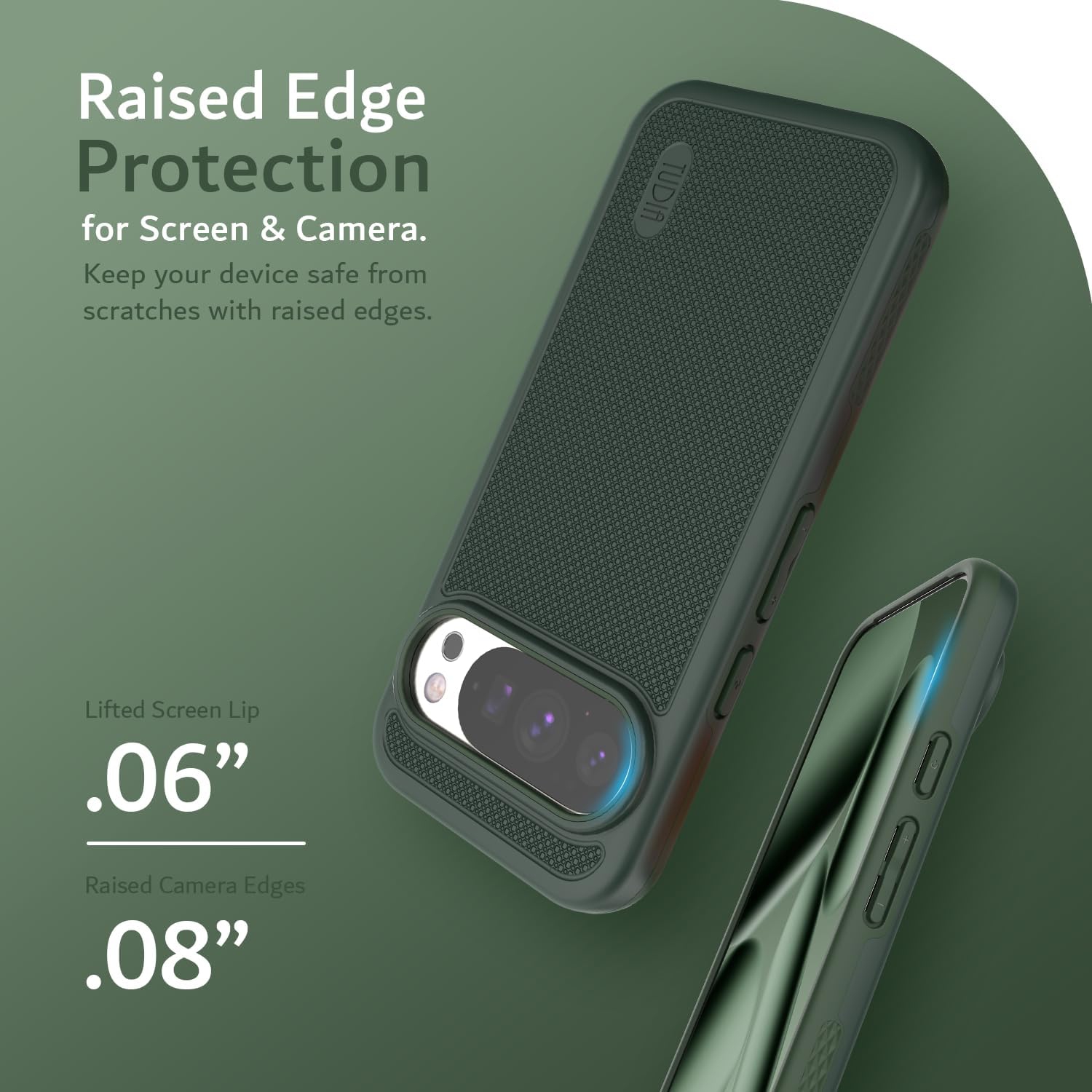 Étui MergeGrip de TUDIA pour Pixel 10 de Google et étui pour Pixel 10 Pro 2025 - Vert pin