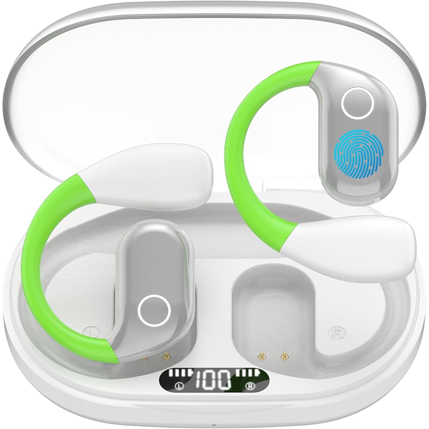 Open Ear Earbuds for Workout Running,Wireless Bluetooth Earphones,Over-Ear Sports Headphone,Wireless Headsets with Earhooks Noise Cancelling Mic