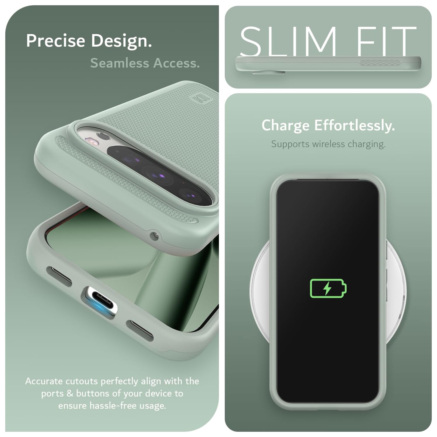 TUDIA MergeGrip Google Pixel 10 Case and Pixel 10 Pro Case 2025 MagSafe Compatible - Green Lily