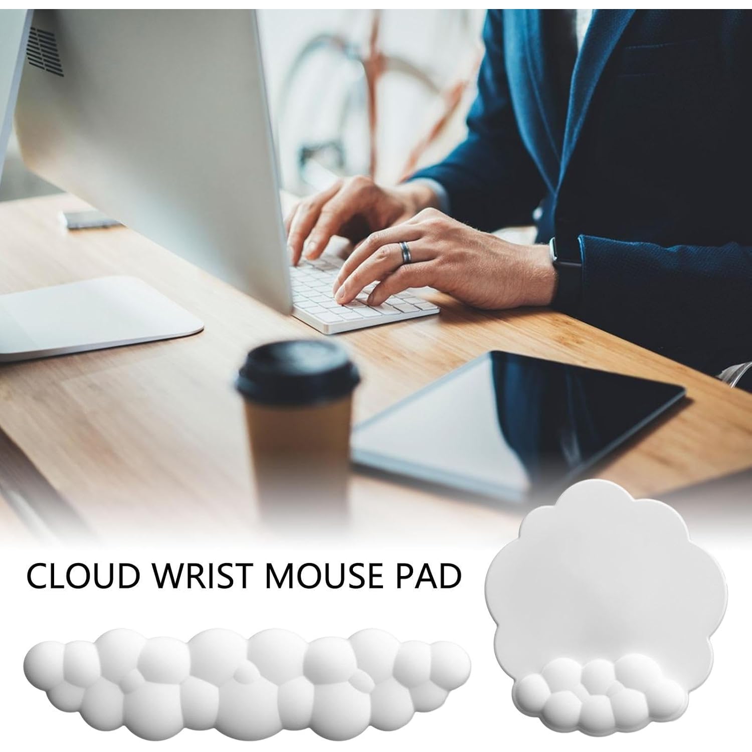 Mouse pad, ergonomic mouse pad, cloud-shaped non-slip foam mouse pad - Office supplies, computer mouse pad